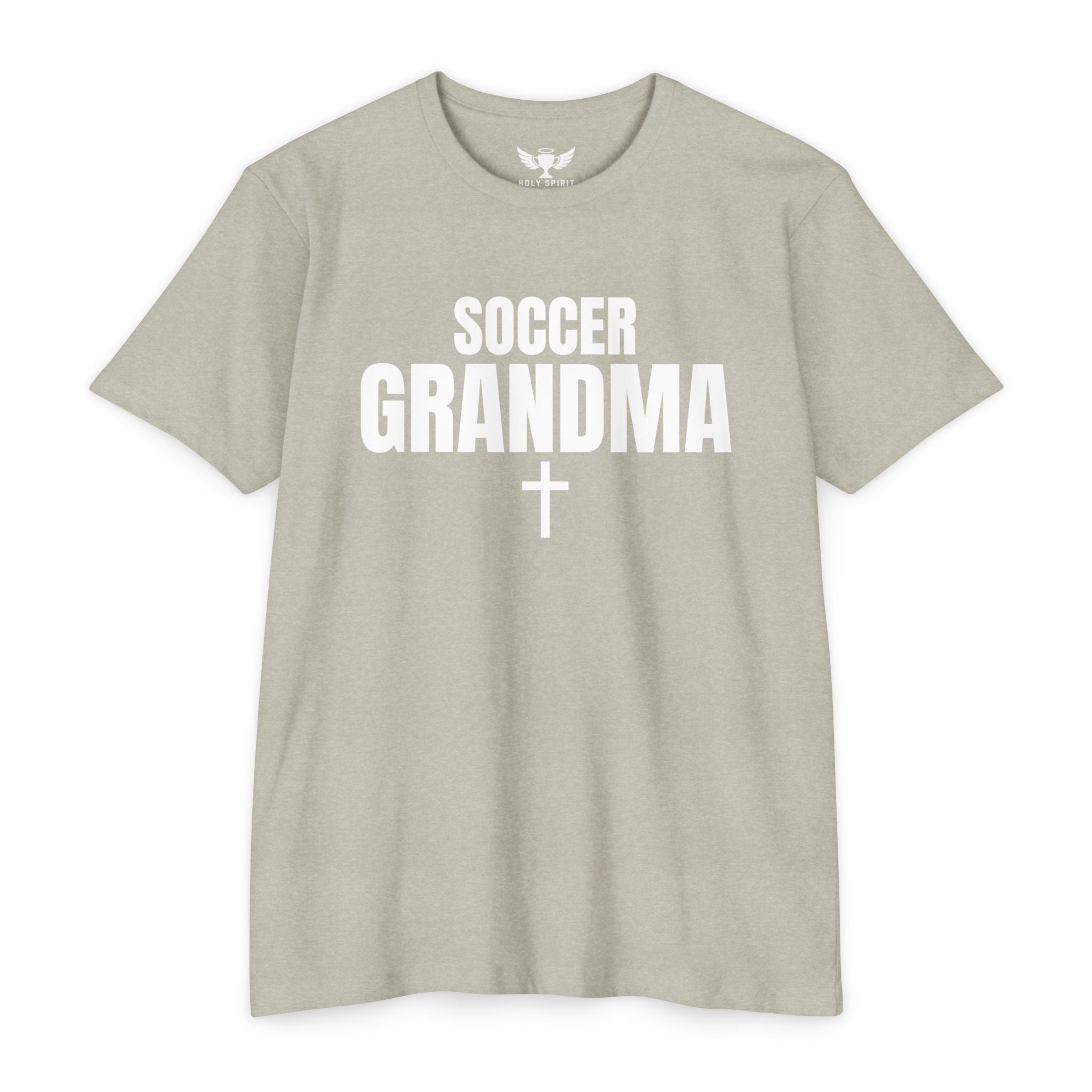 Soccer Grandma T-Shirt with Cross — Custom Name & Number Sports Tee