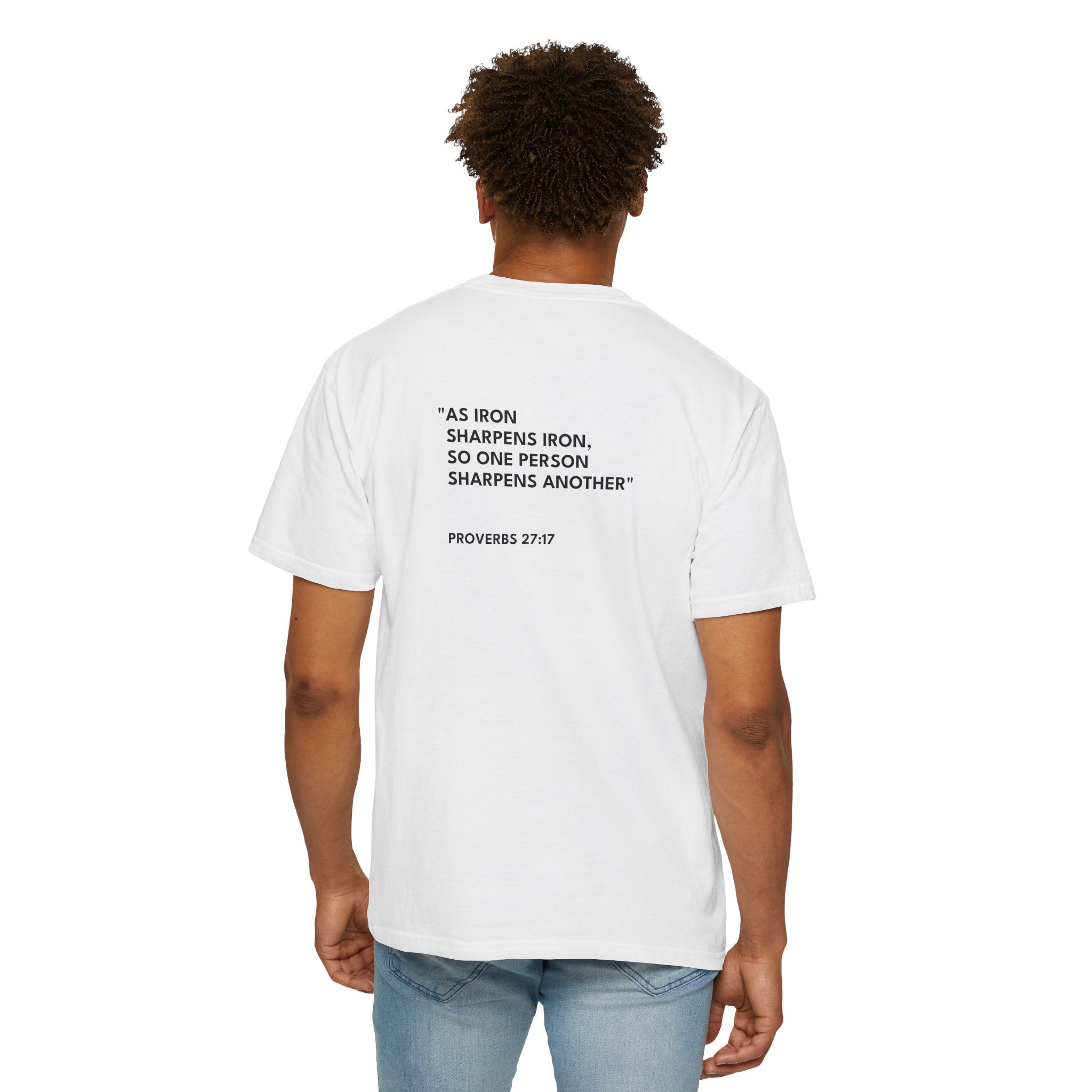 Proverbs 27:17 Text Logo - Unisex Casual T-Shirt