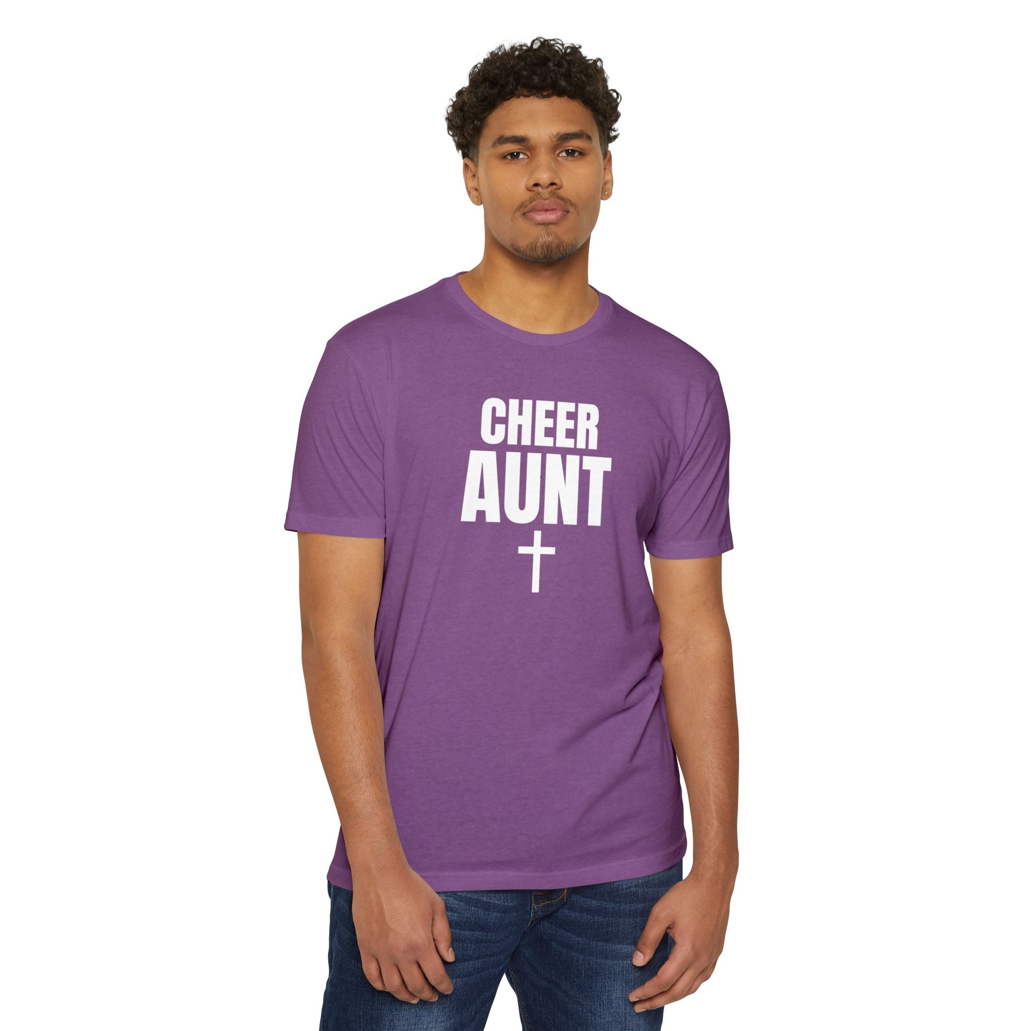 Cheer Aunt T-Shirt — Personalized Back Name & Number