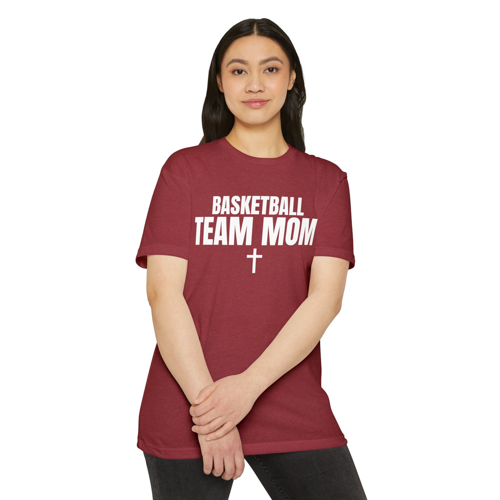 Basketball Team Mom T-Shirt — Custom Back Name & Number