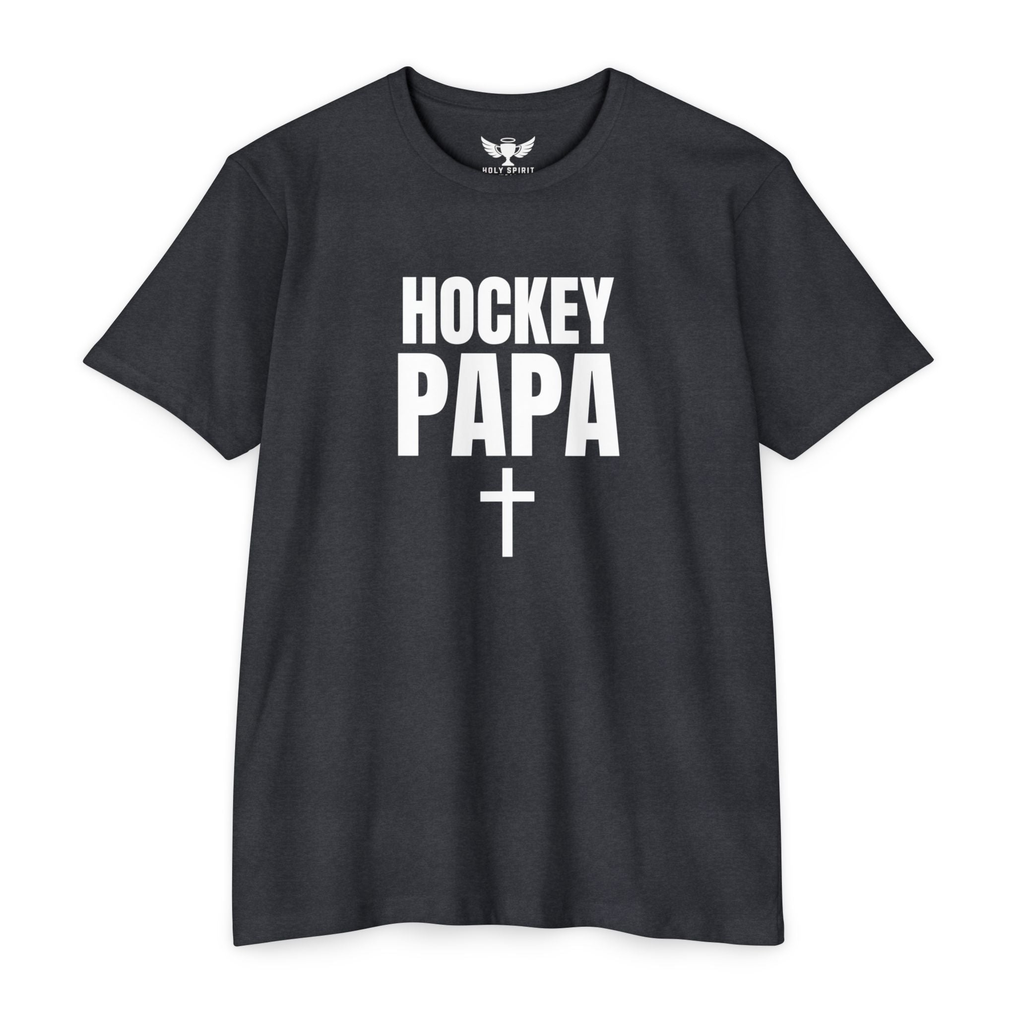 Hockey Papa T-Shirt — Custom Name & Number Sports Tee