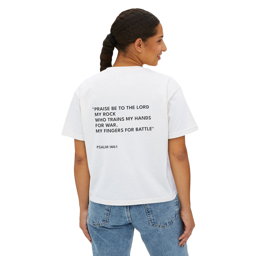 Psalm 144:1 Women's Logo Boxy Tee