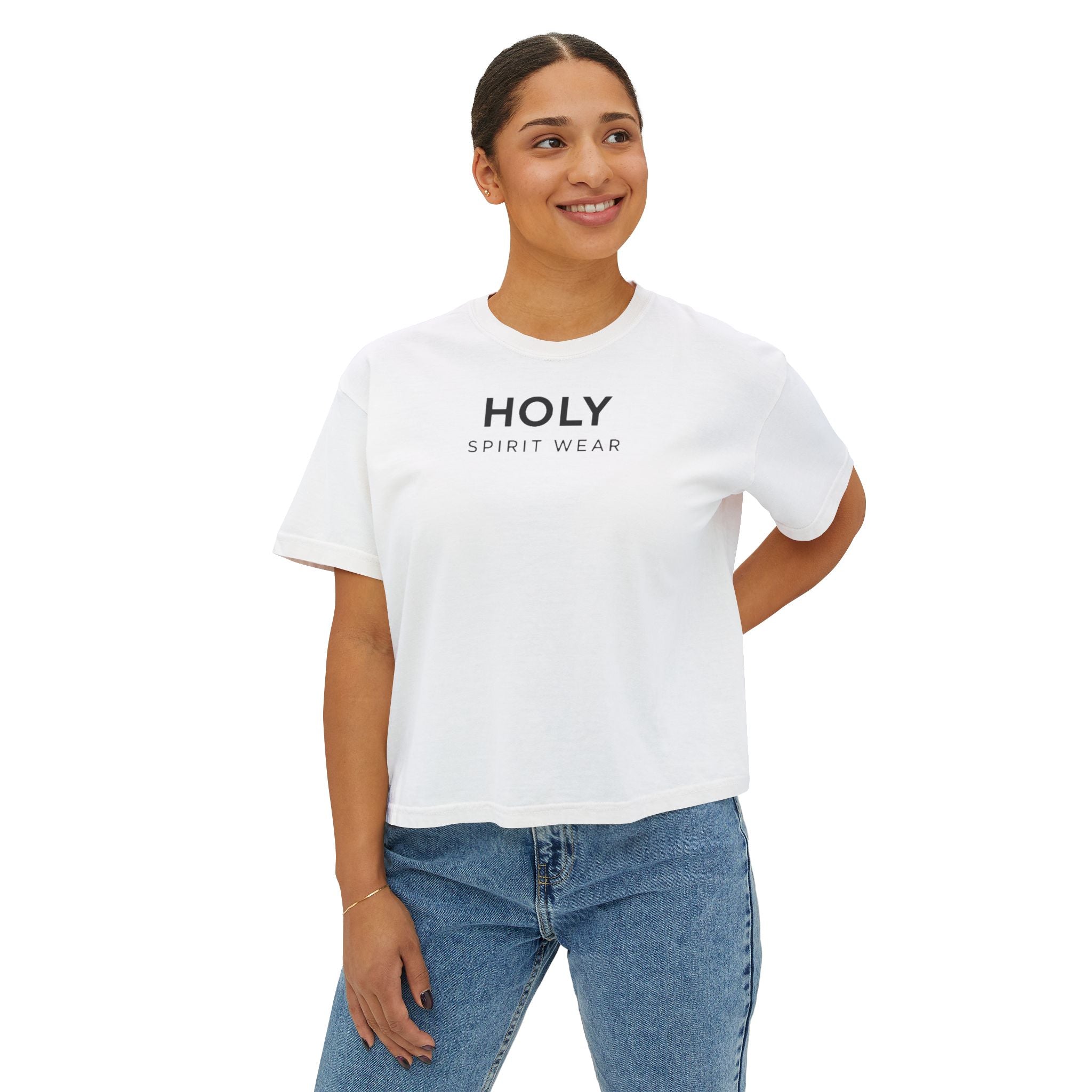 Psalm 144:1 Women's Boxy Tee/Text Logo