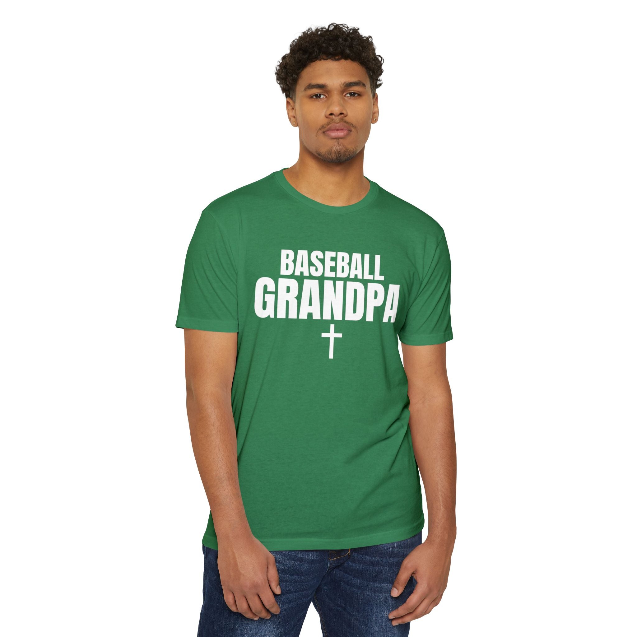 Baseball Grandpa T-Shirt — Custom Back Name & Number
