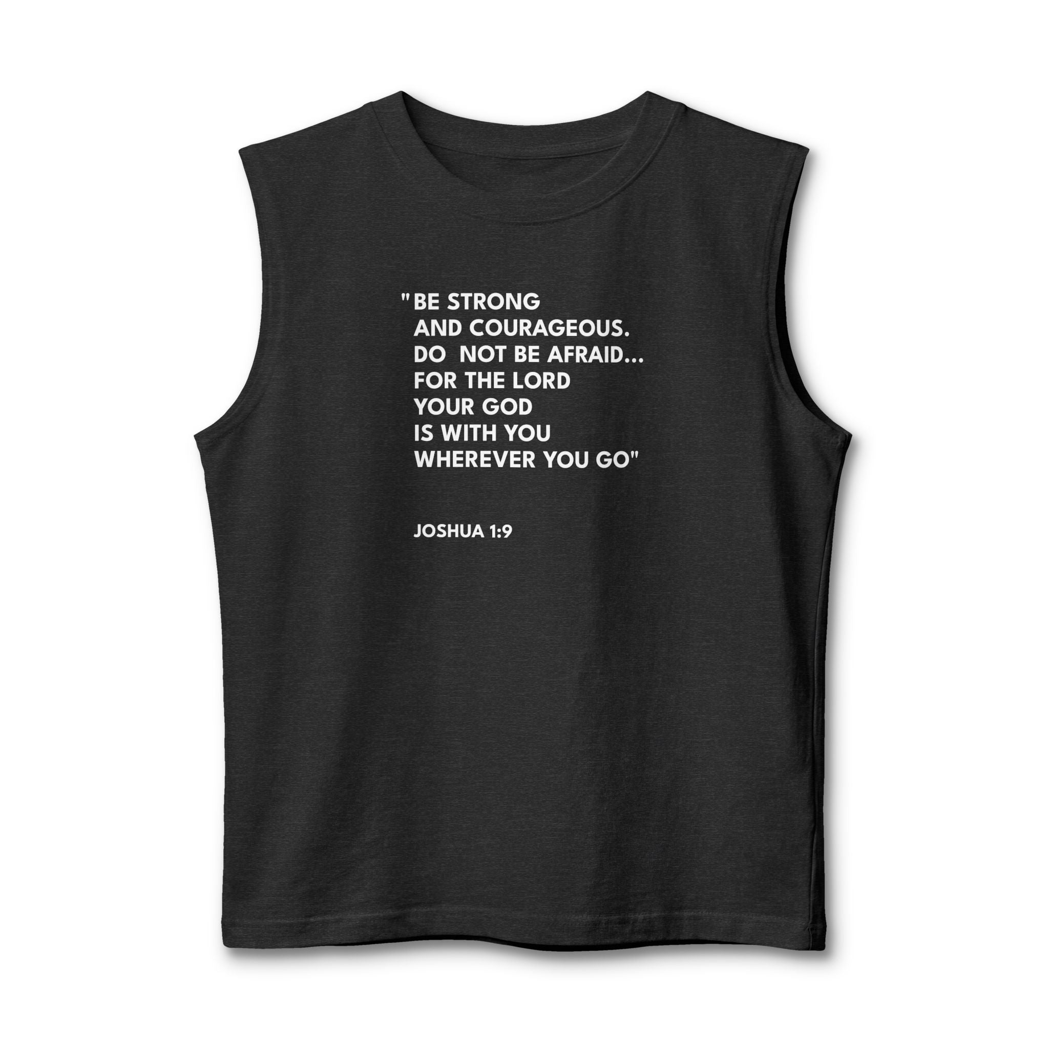 Joshua 1:9 Unisex Muscle Tank Text Logo