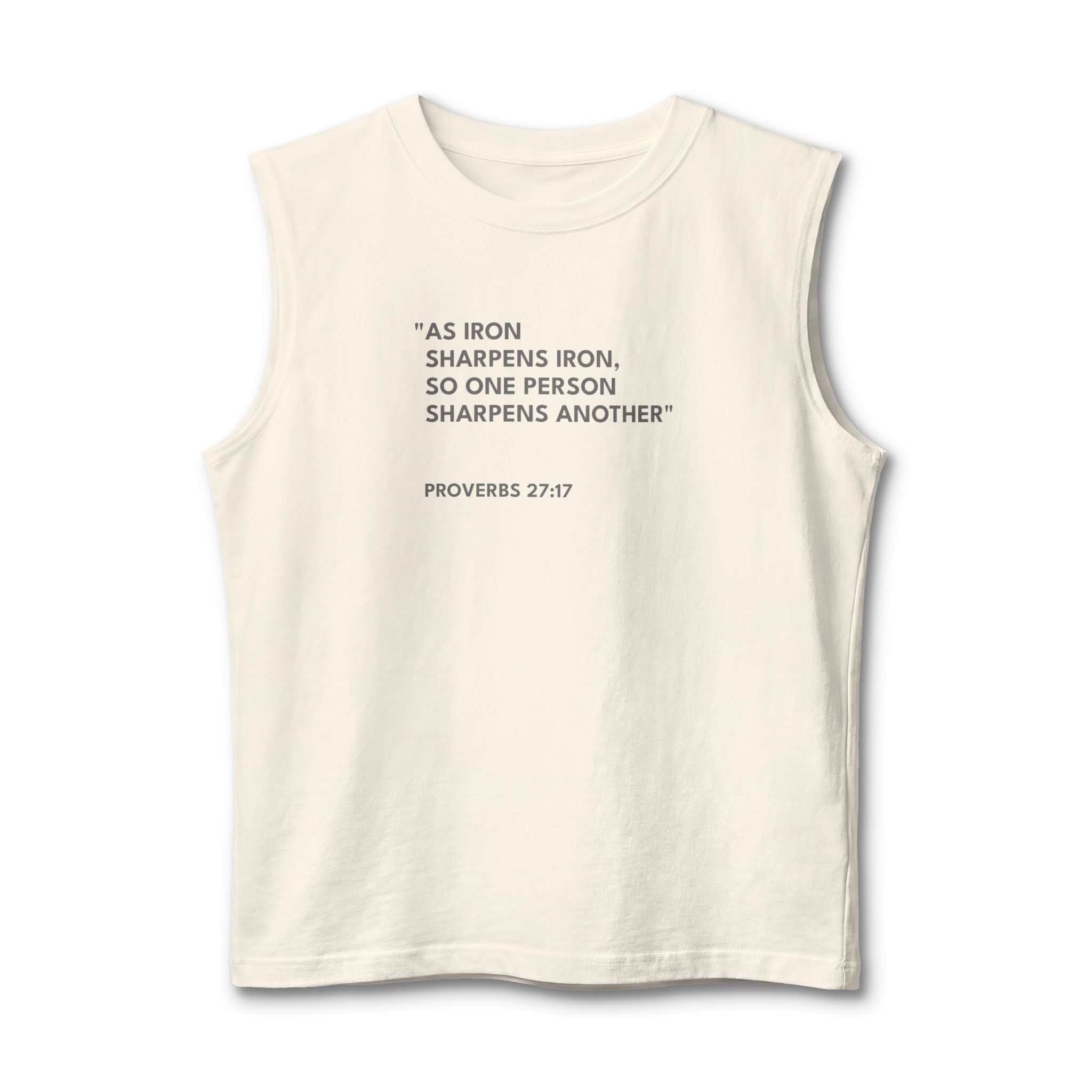 Proverbs 27:17 Unisex Muscle Tank Text Logo