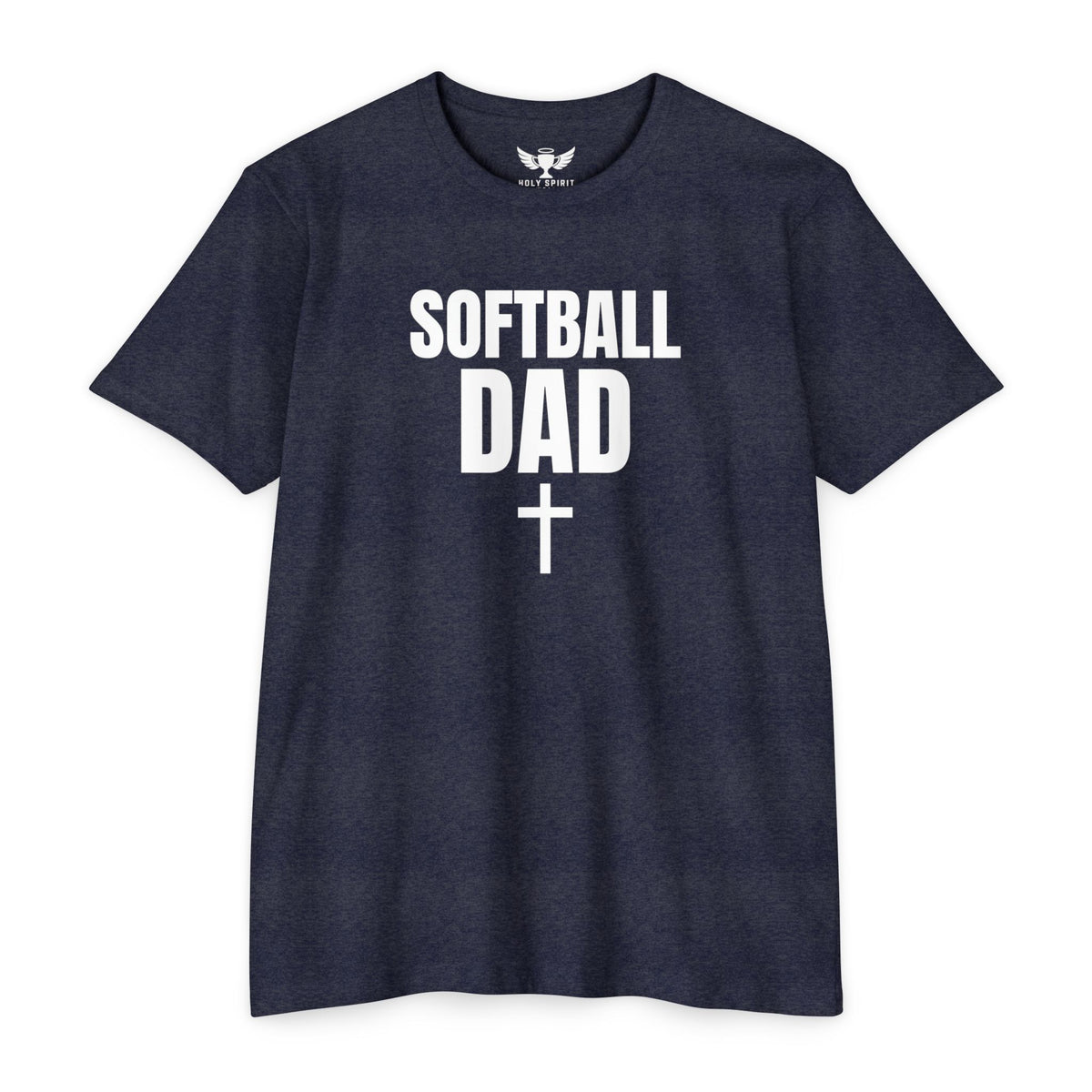 Softball Dad T-Shirt with Cross — Custom Back Name & Number