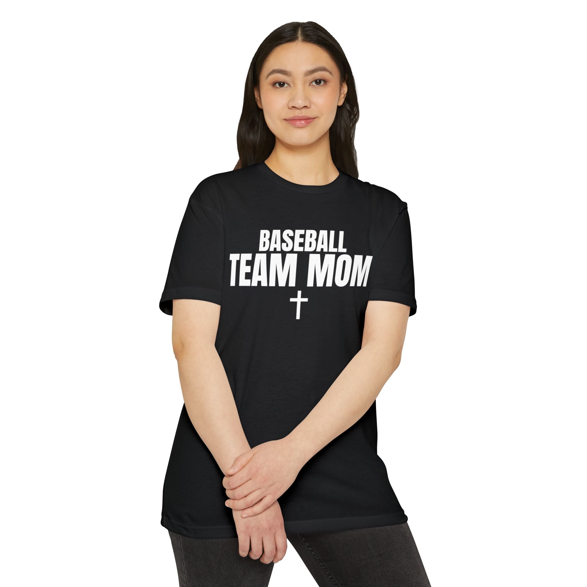 Baseball Team Mom T-Shirt — Custom Back Name & Number