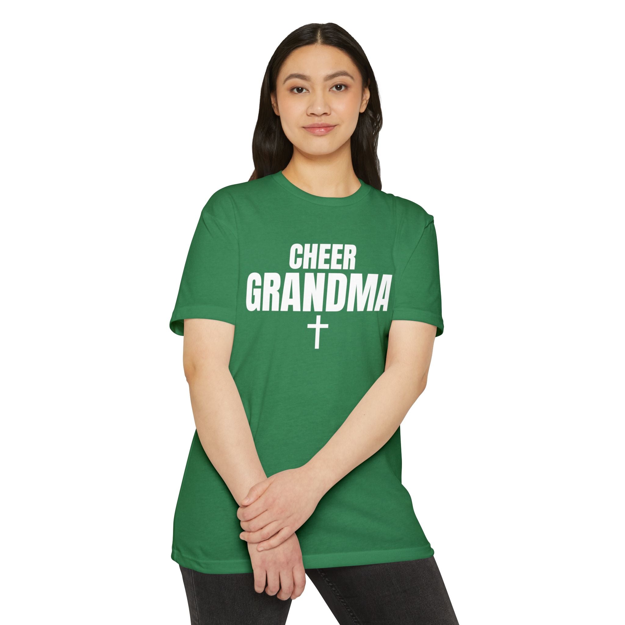Cheer Grandma Jersey T‑Shirt — Custom Name & Number Family Spirit Tee