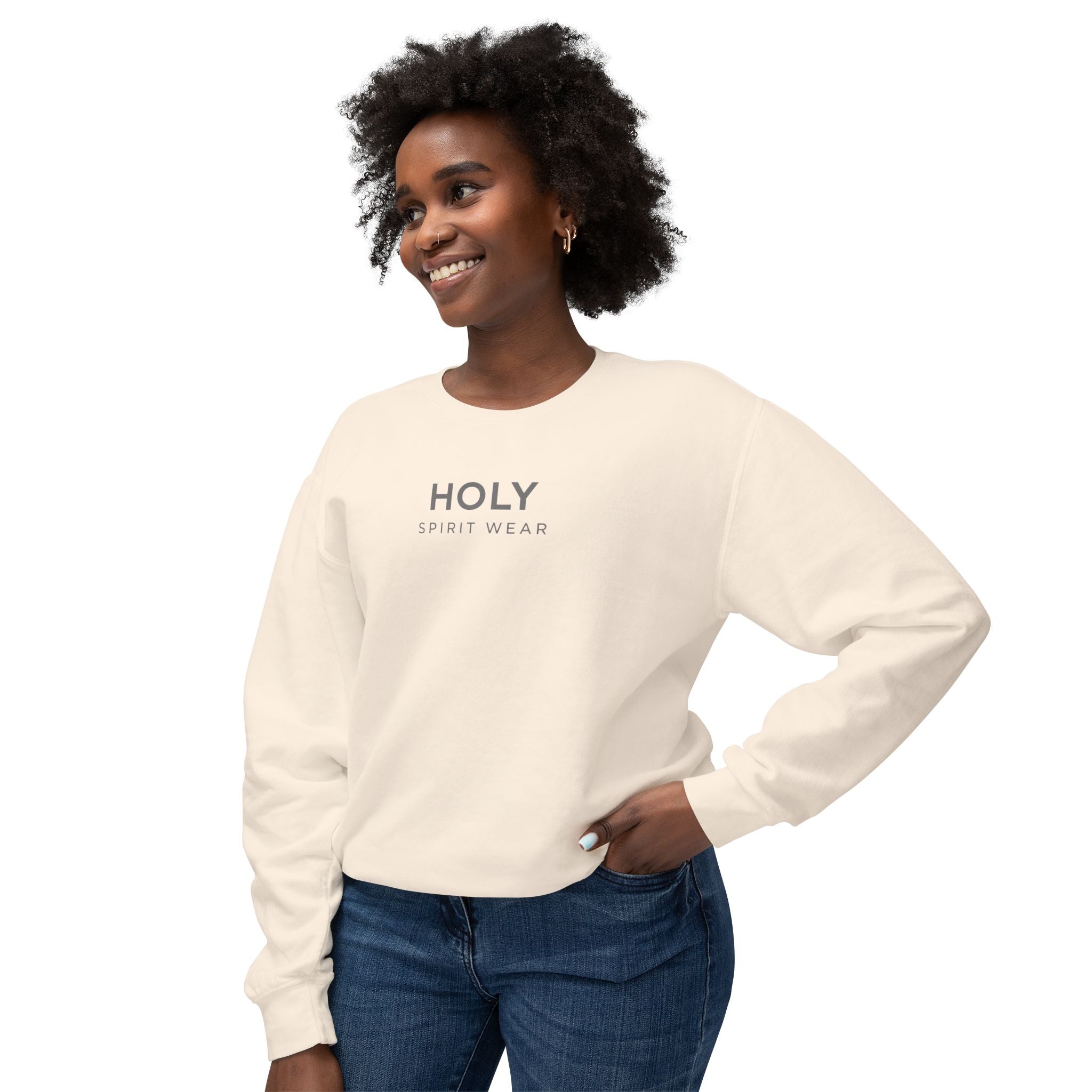 Psalm 144:1 Text Logo Crewneck Sweatshirt
