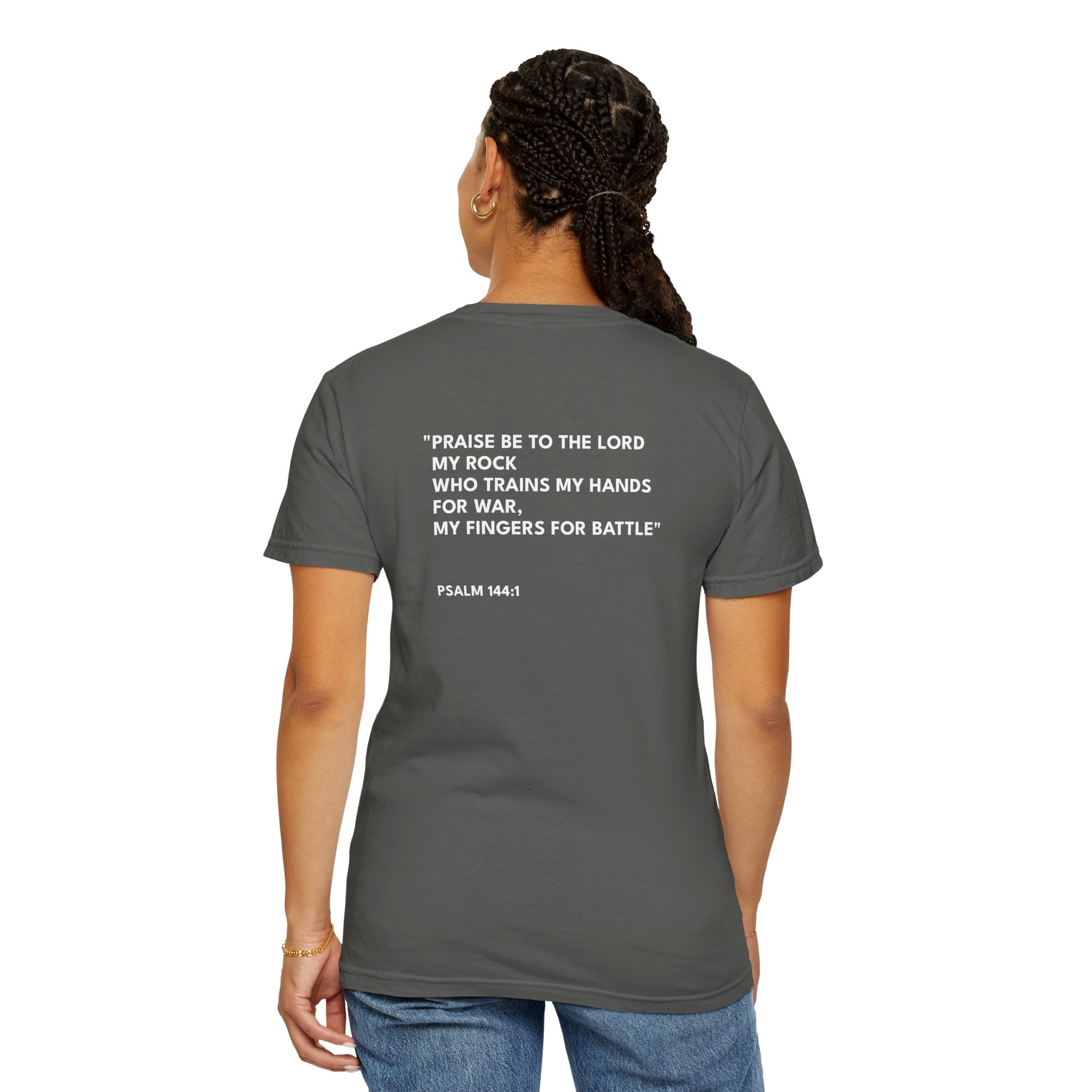 Psalm 144:1 Text Logo - Unisex Casual T-Shirt