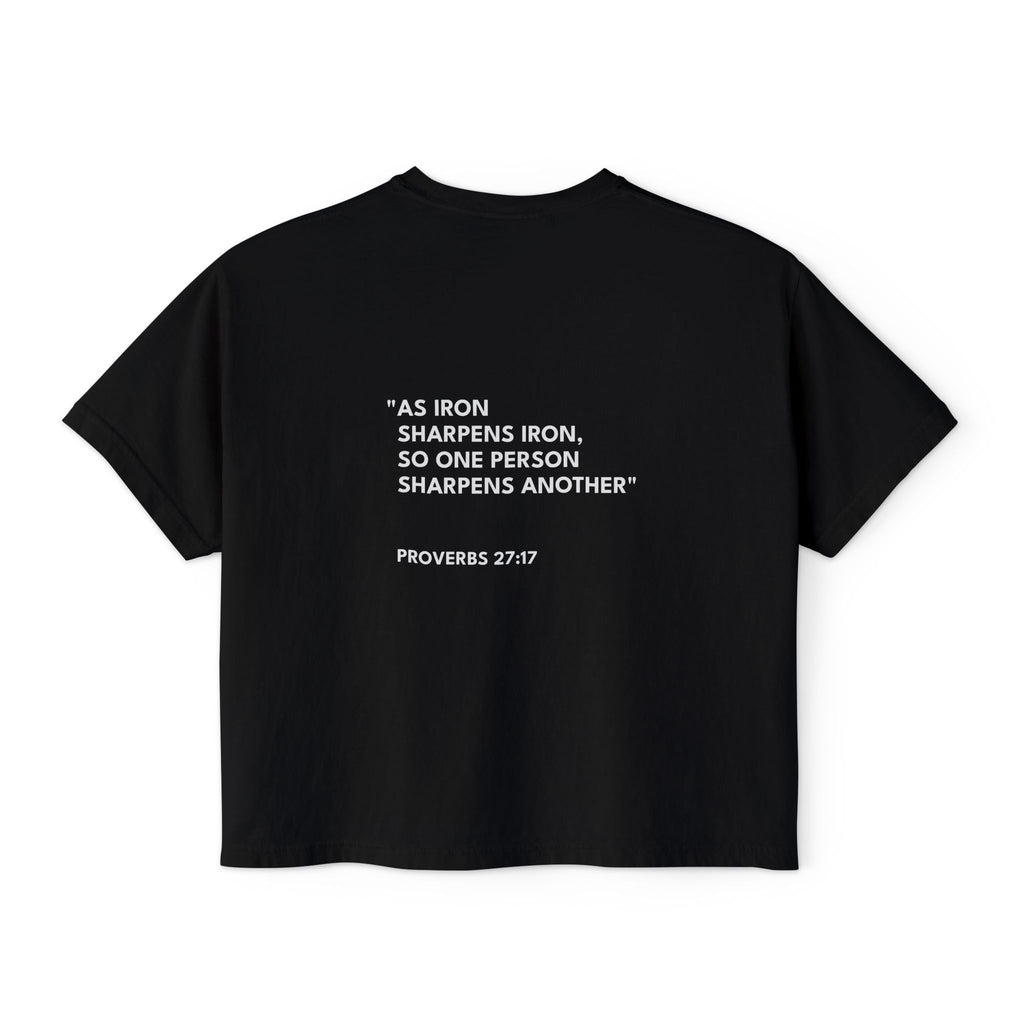 Proverbs 27:17 Women's Logo Boxy Tee