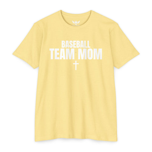 Baseball Team Mom T-Shirt — Custom Back Name & Number