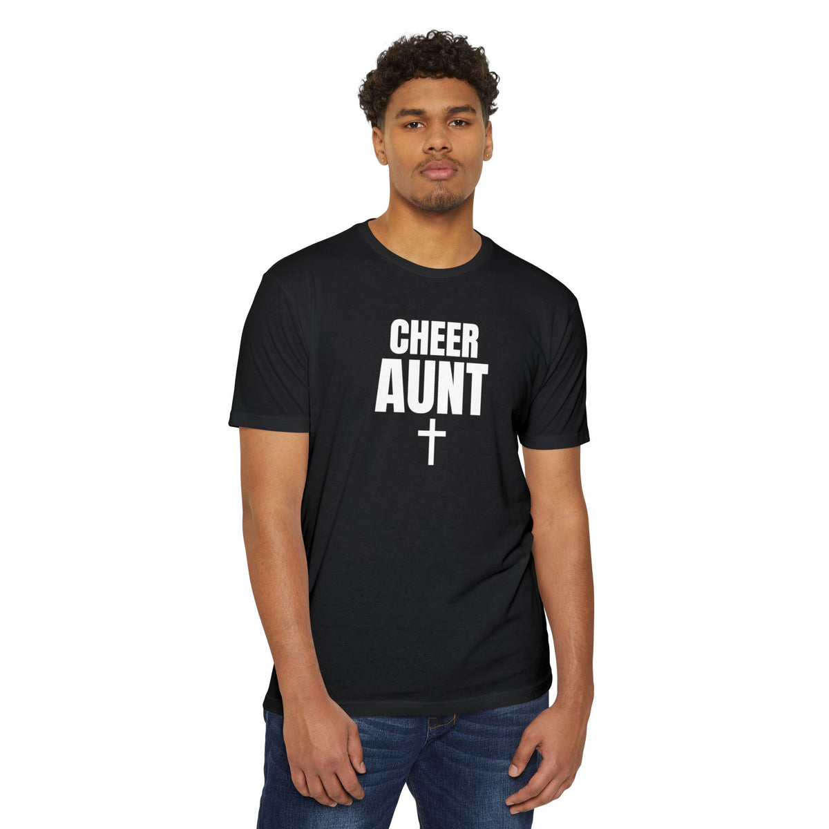 Cheer Aunt T-Shirt — Personalized Back Name & Number