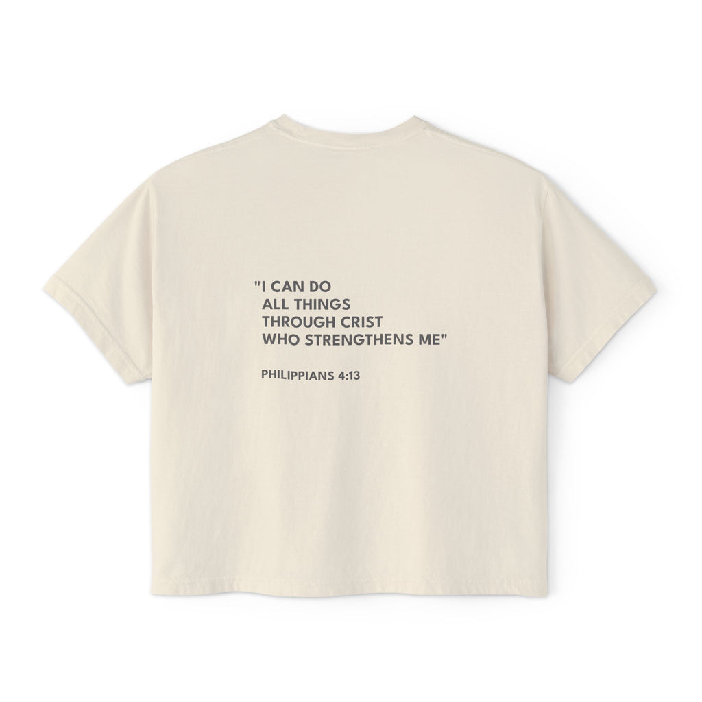 Philippians 4:13 Women's Logo Boxy Tee