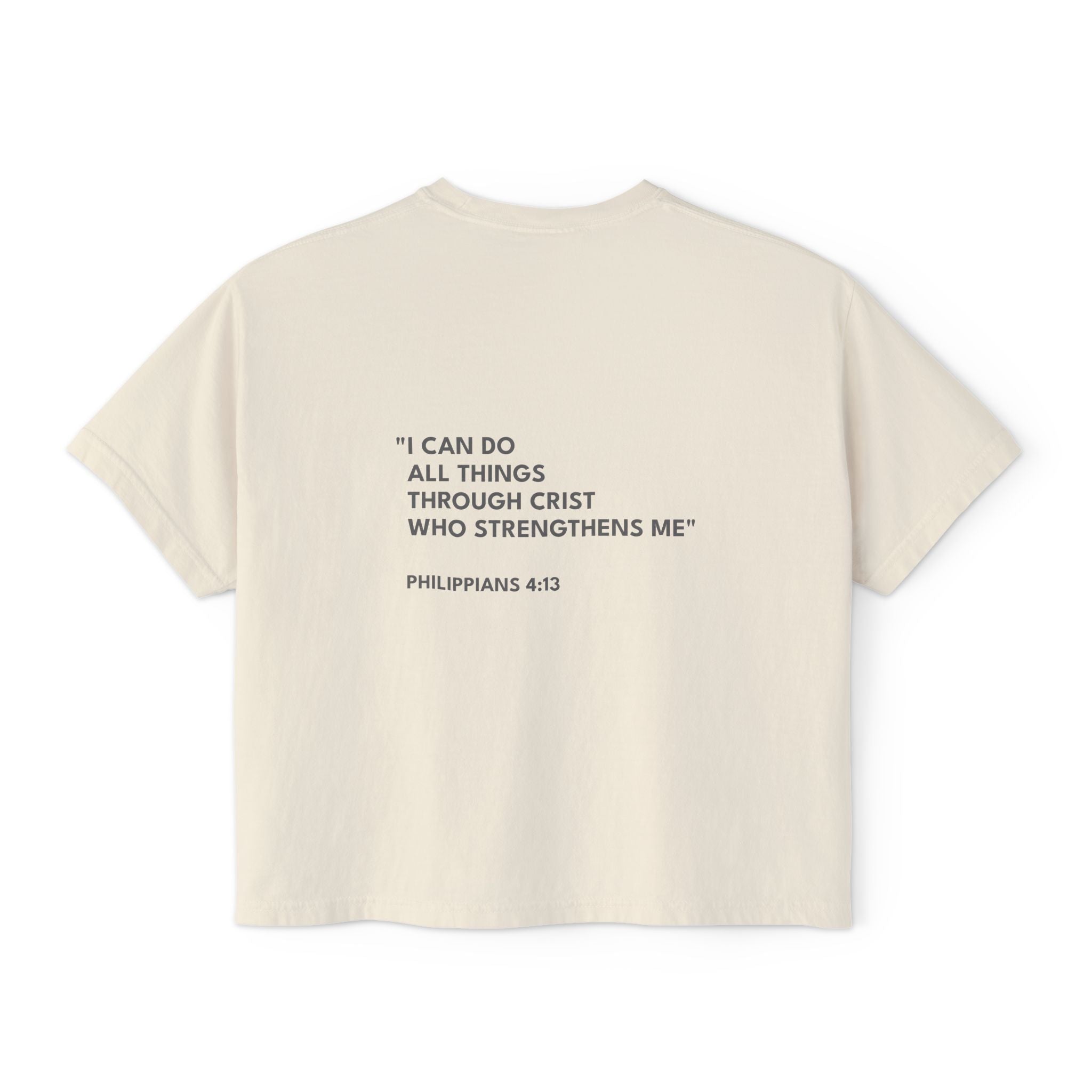 Philippians 4:13 Women's Logo Boxy Tee