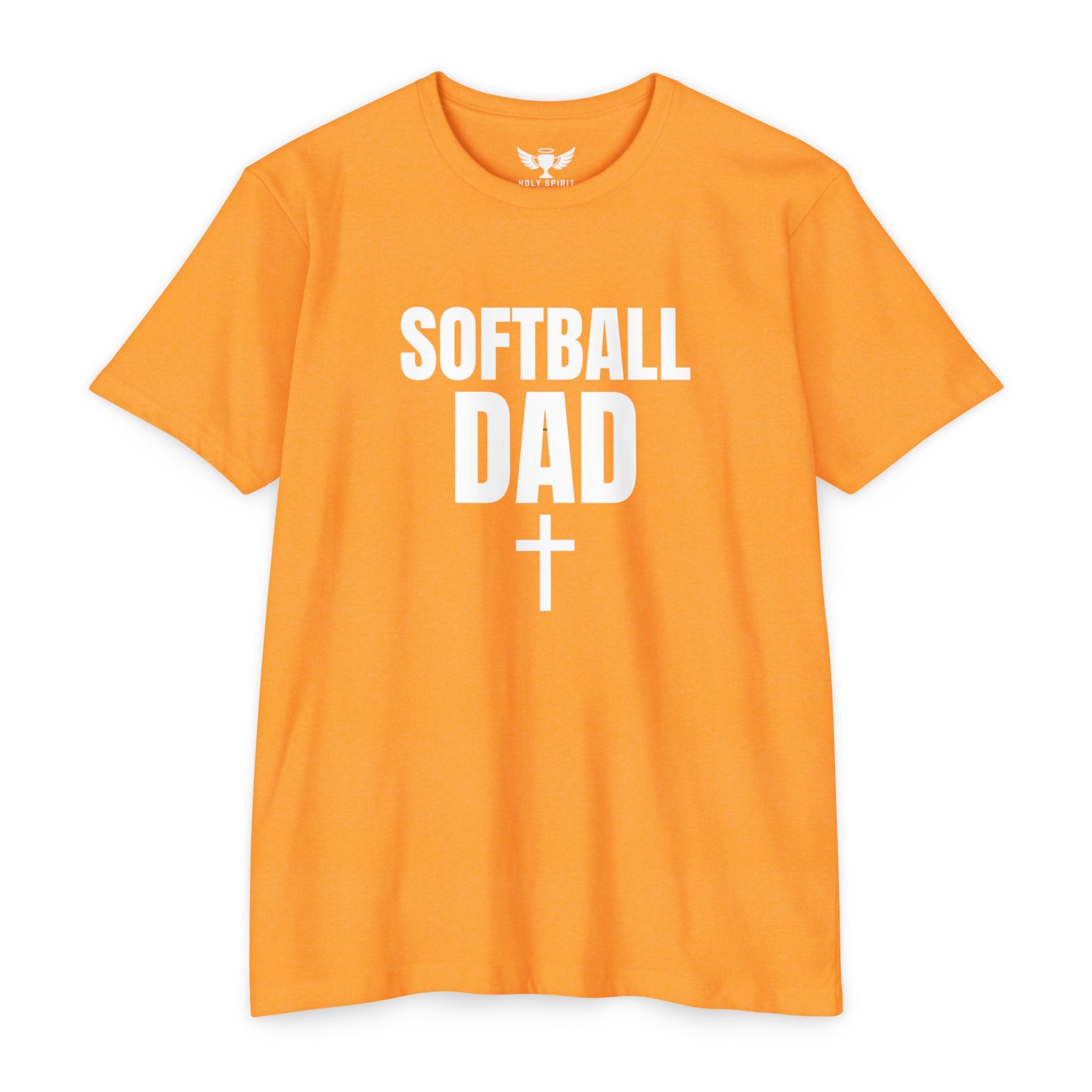 Softball Dad T-Shirt with Cross — Custom Back Name & Number