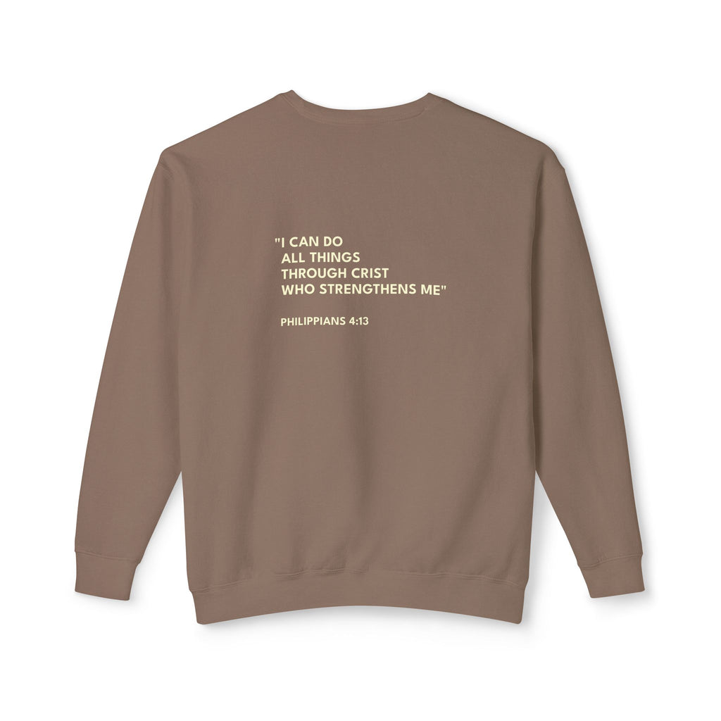 Philippians 4:13 Text Logo Crewneck Sweatshirt
