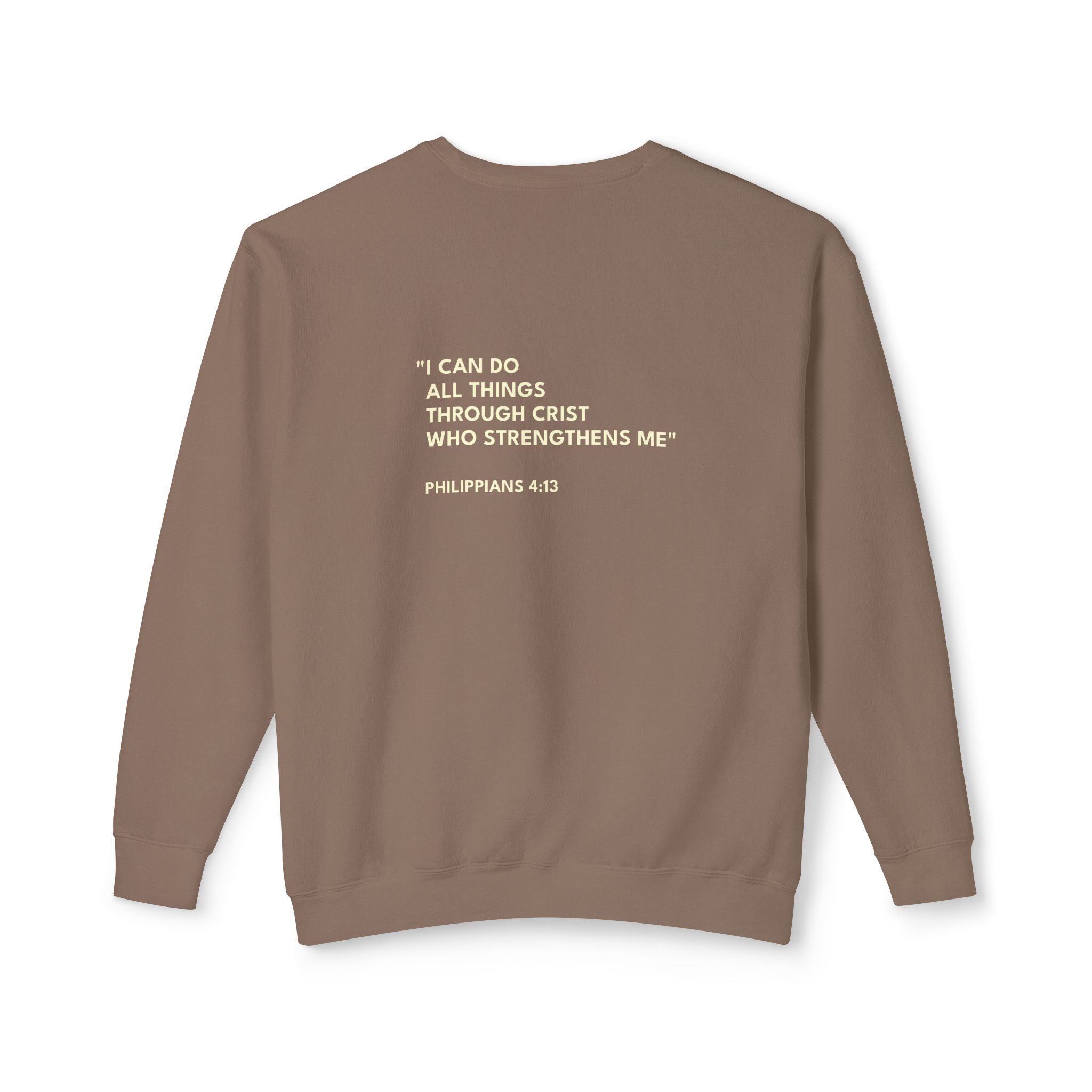 Philippians 4:13 Text Logo Crewneck Sweatshirt