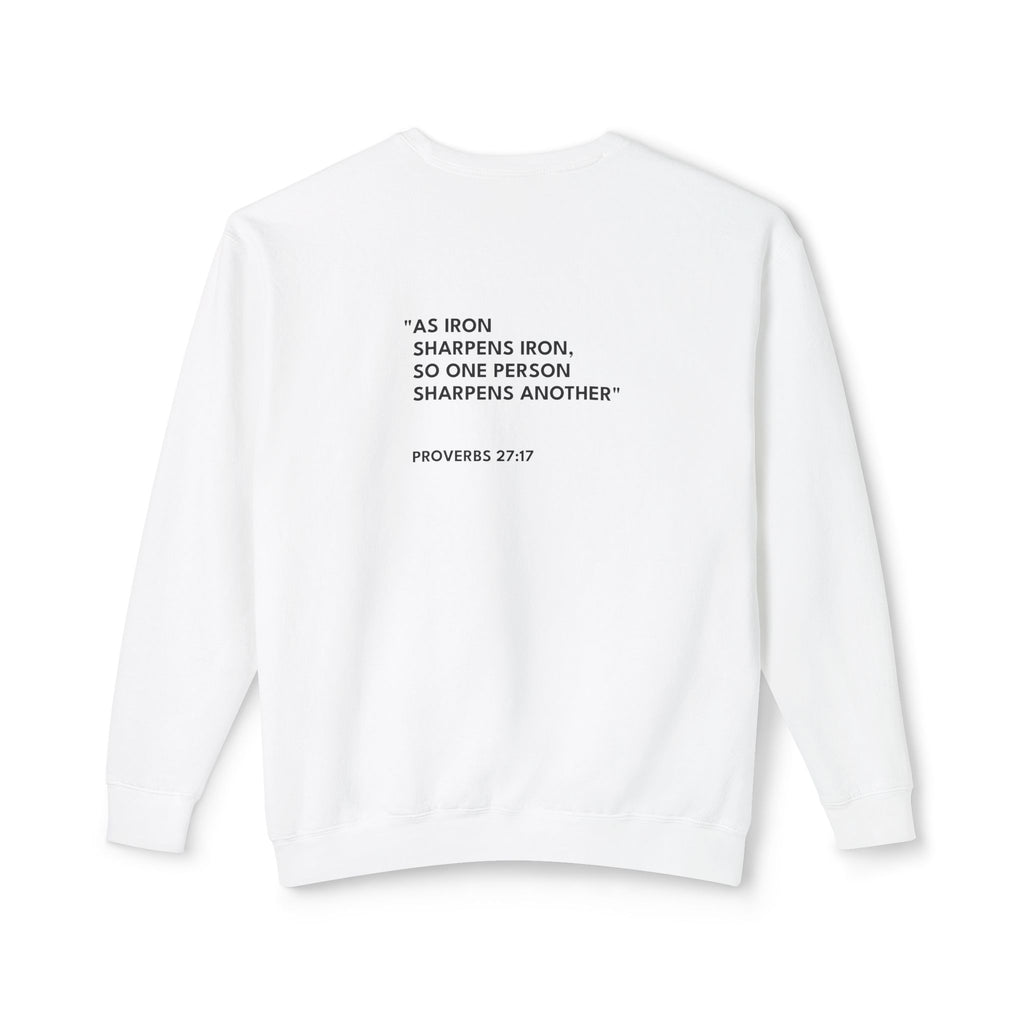 Proverbs 27:17 Text Logo Crewneck Sweatshirt
