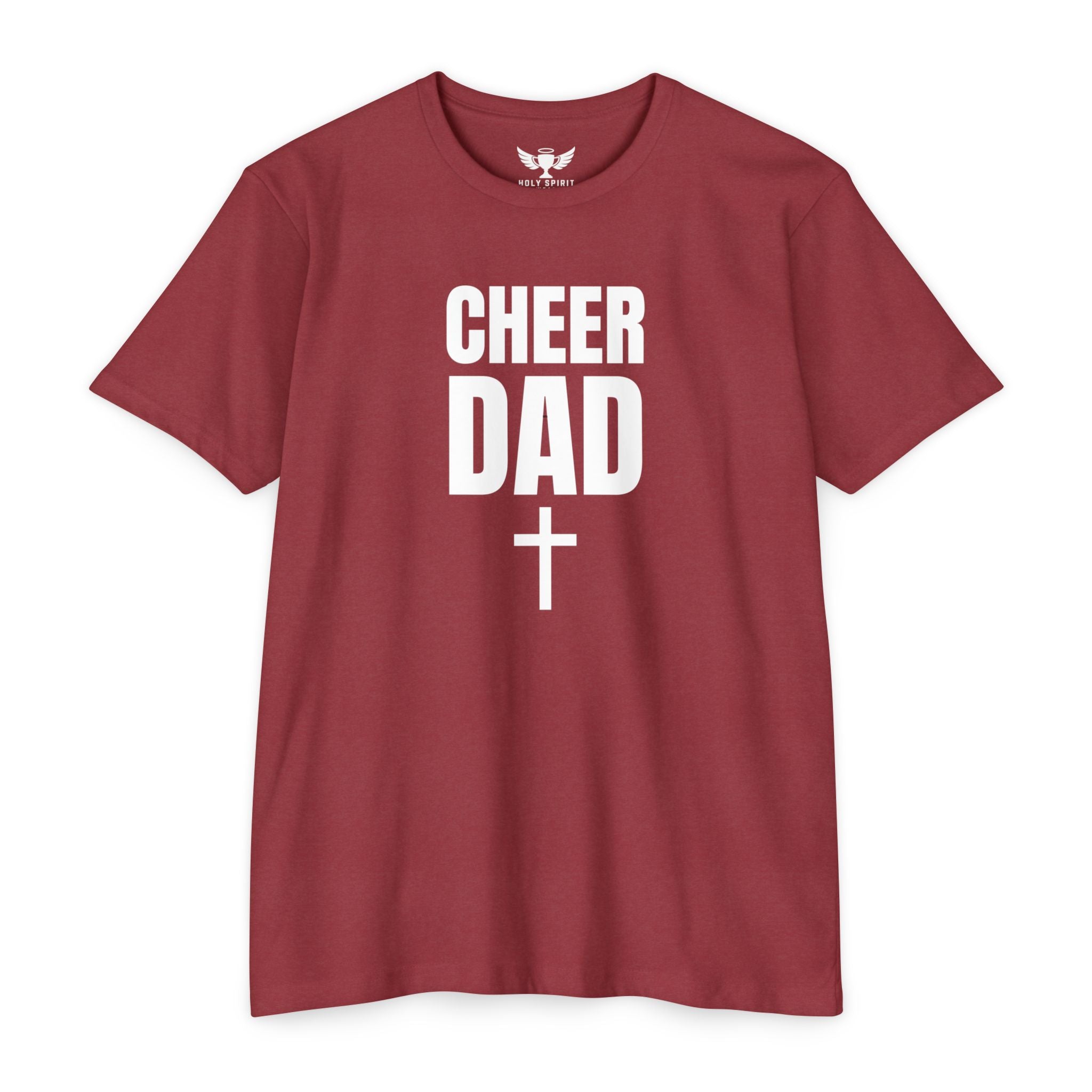 Cheer Dad T-Shirt with Cross — Custom Name & Number Back