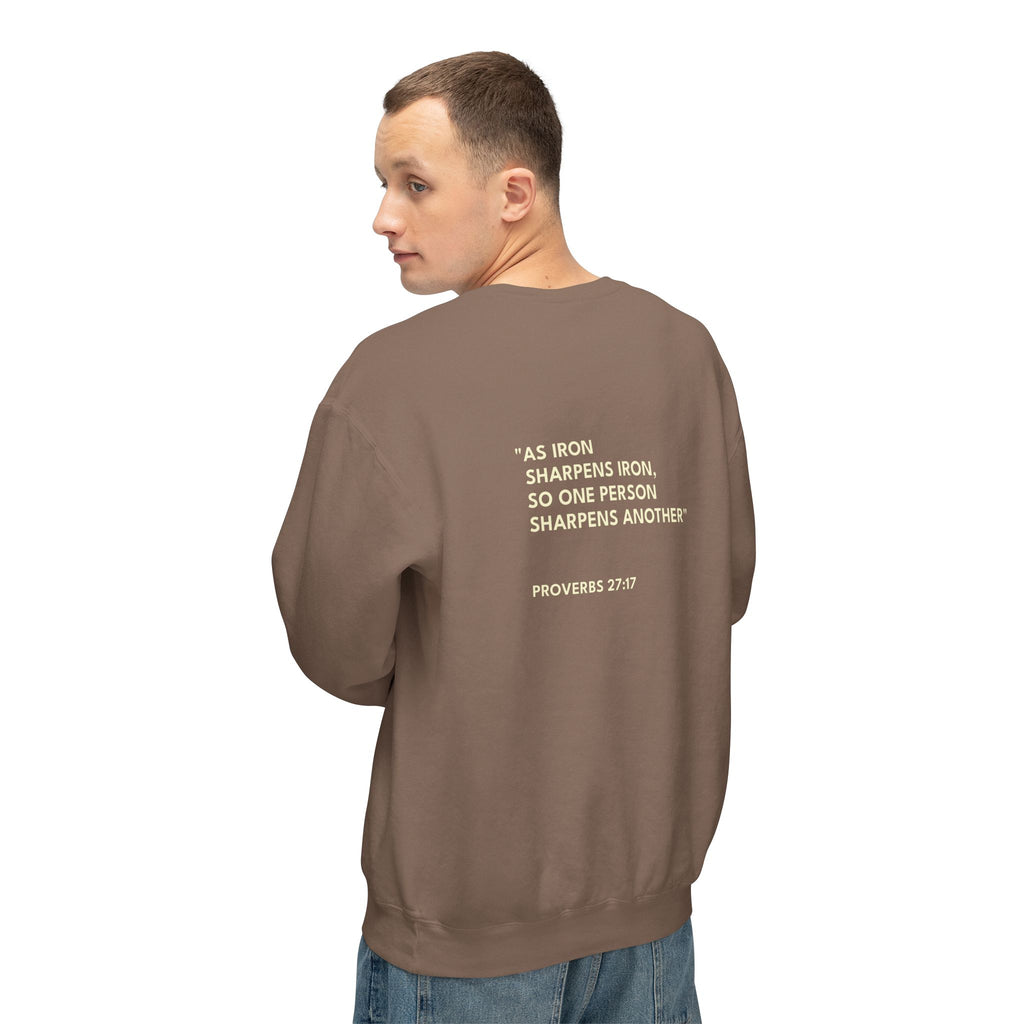 Proverbs 27:17 Text Logo Crewneck Sweatshirt
