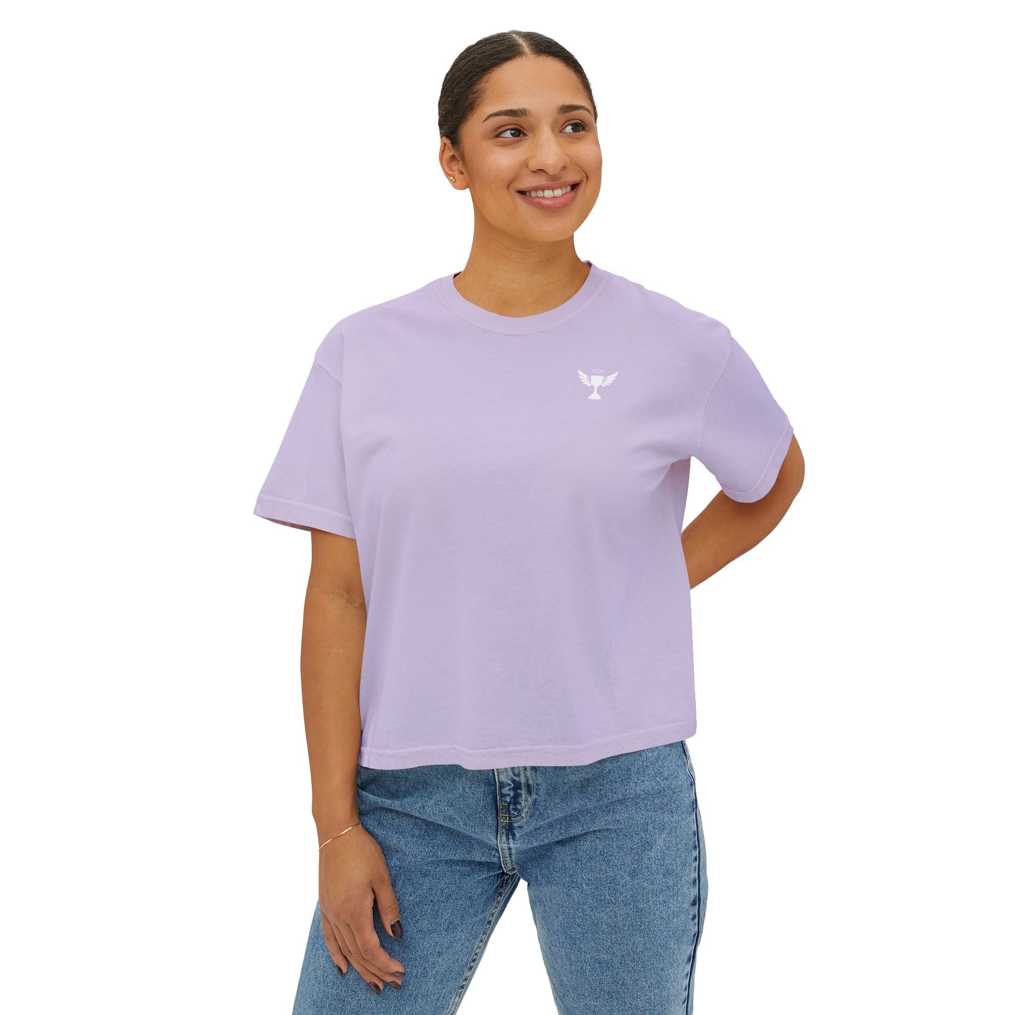 Psalm 144:1 Women's Logo Boxy Tee