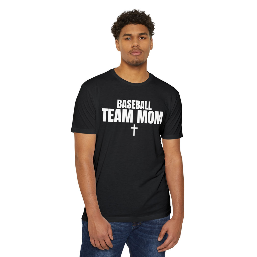 Baseball Team Mom T-Shirt — Custom Back Name & Number