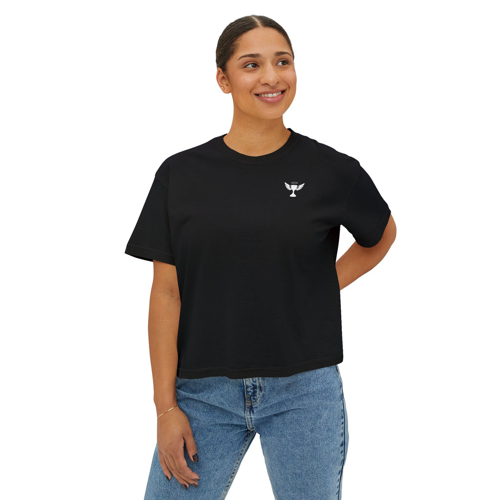 Psalm 144:1 Women's Logo Boxy Tee