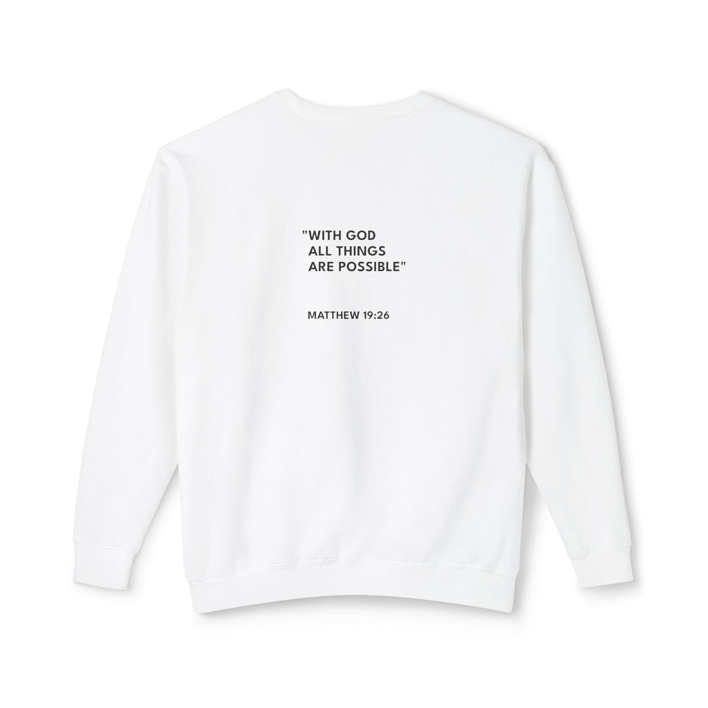 Matthew 19:26 Text Logo Crewneck Sweatshirt