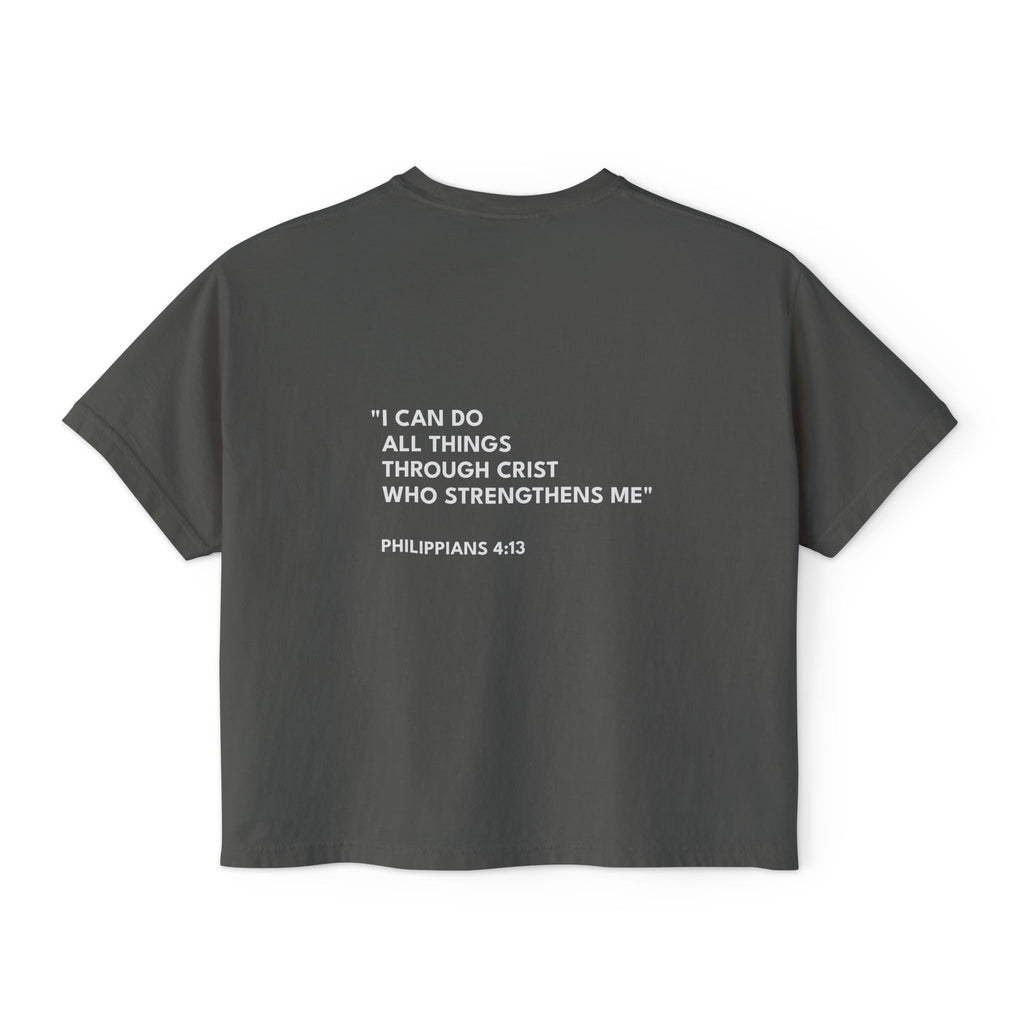 Philippians 4:13 Women's Logo Boxy Tee