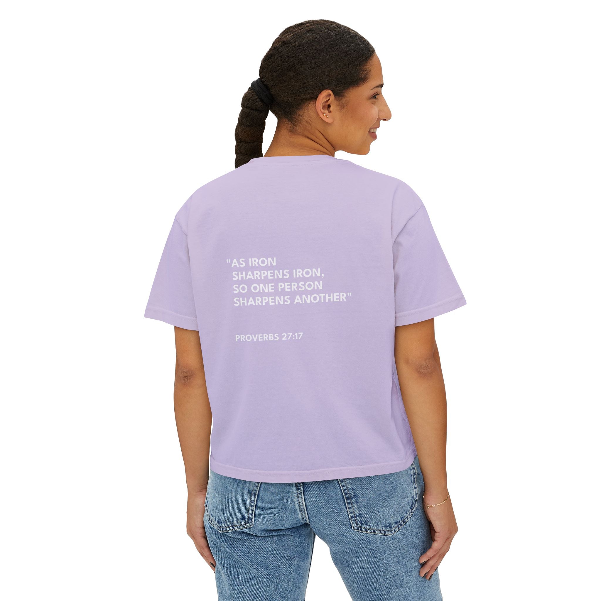 Proverbs 27:17 Women's Logo Boxy Tee