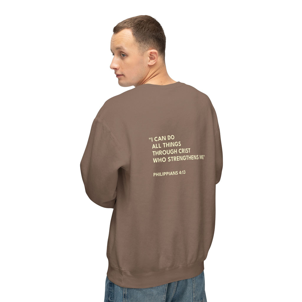 Philippians 4:13 Text Logo Crewneck Sweatshirt