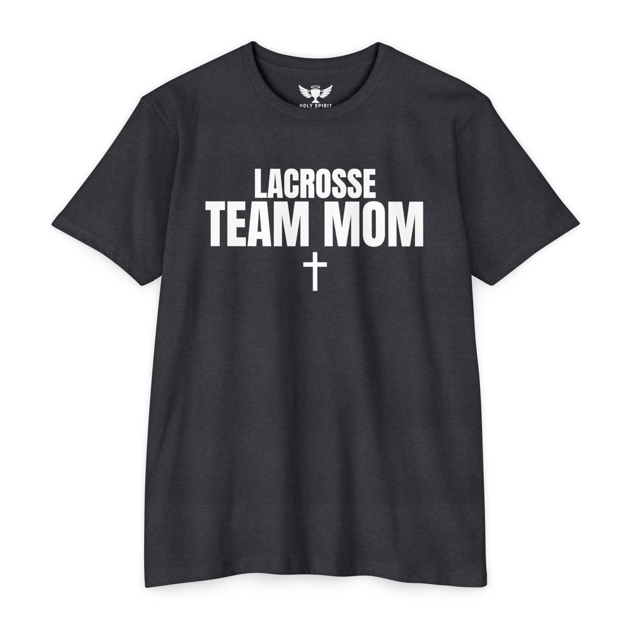 Lacrosse Team Mom T-Shirt — Custom Name & Number Sports Tee