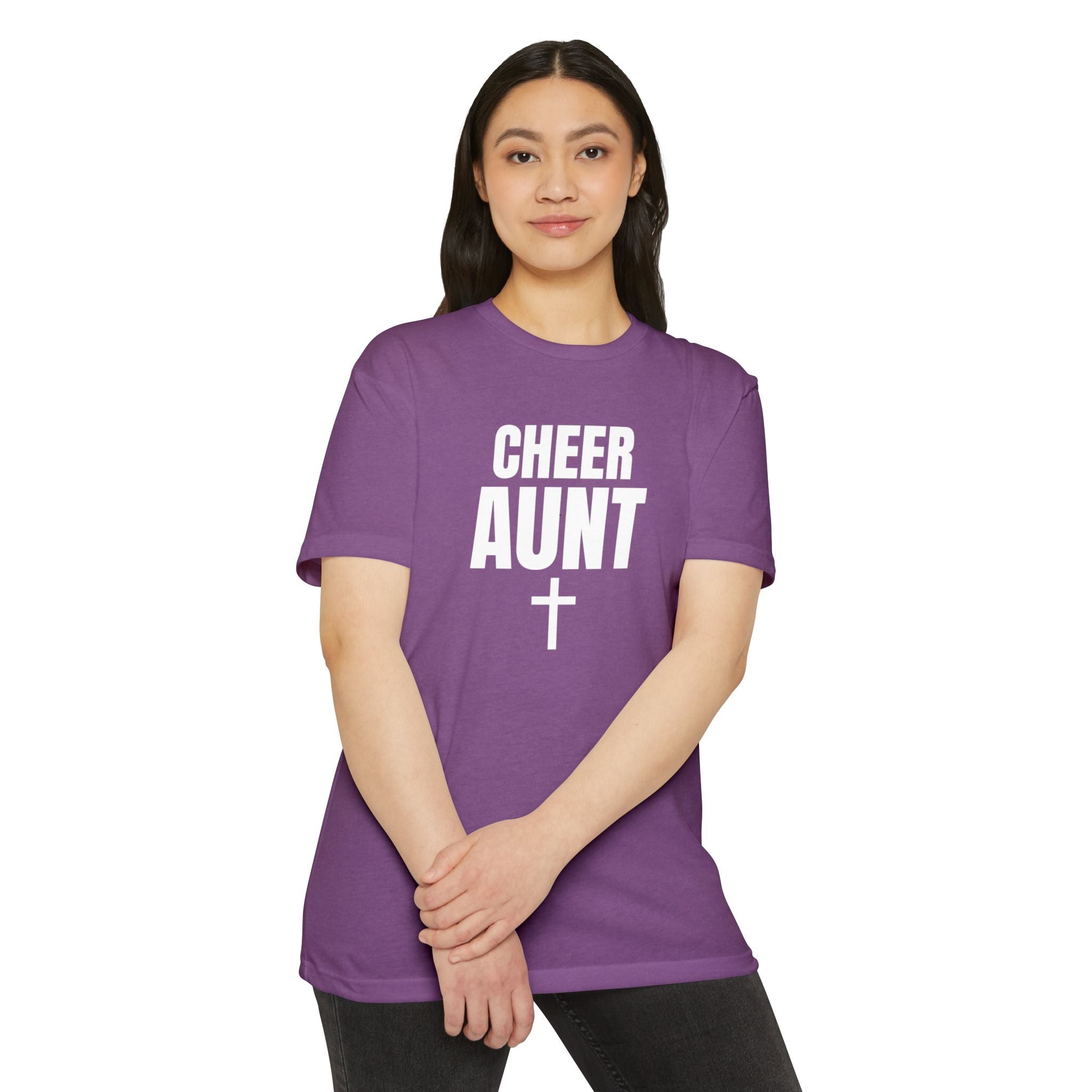 Cheer Aunt T-Shirt — Personalized Back Name & Number