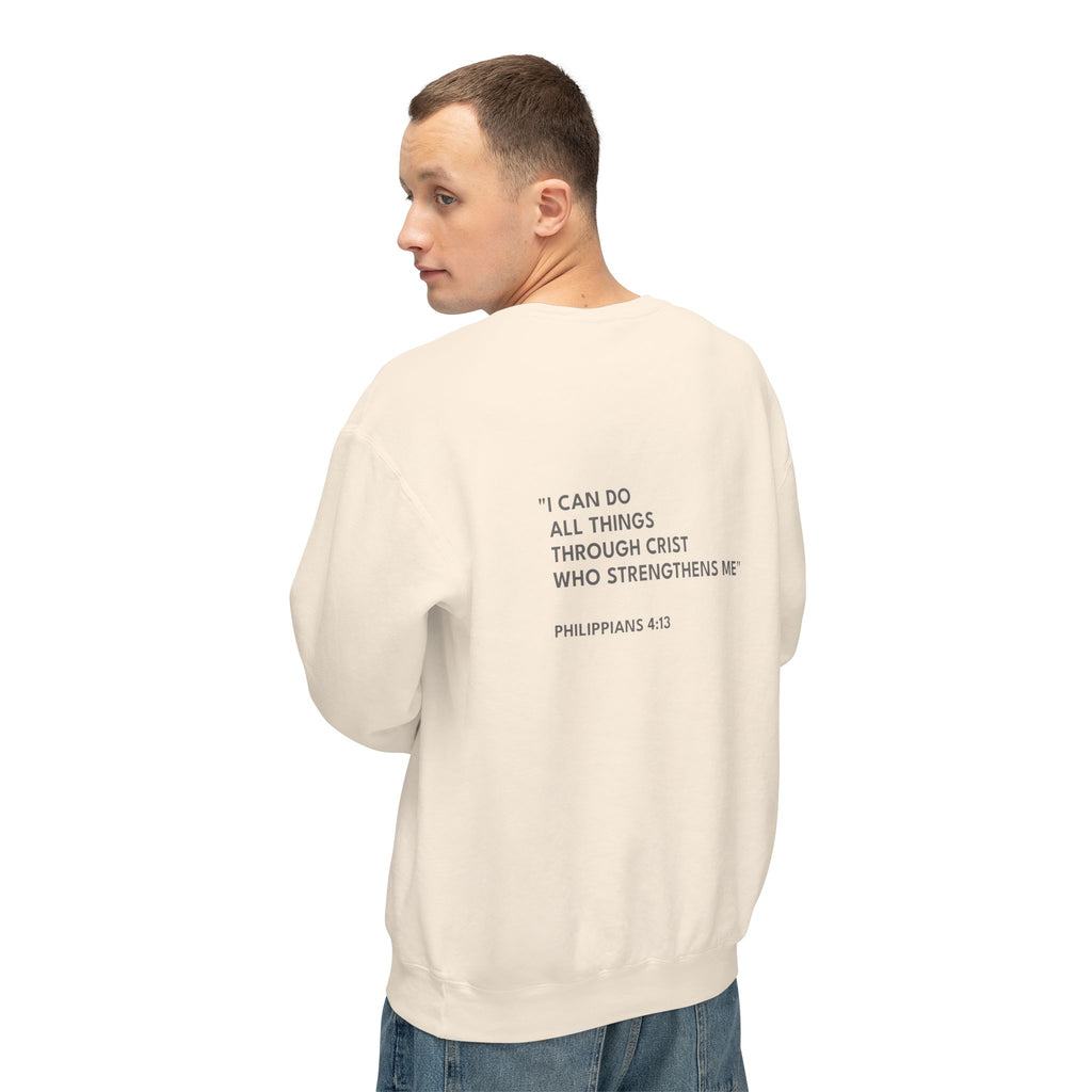 Philippians 4:13 Text Logo Crewneck Sweatshirt