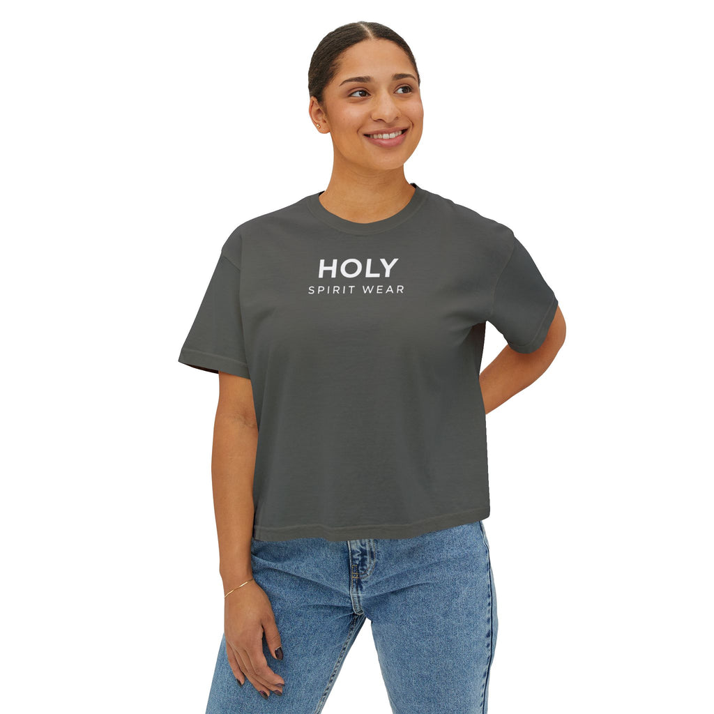 Matthew 19:26 Women's Boxy Tee/Text Logo