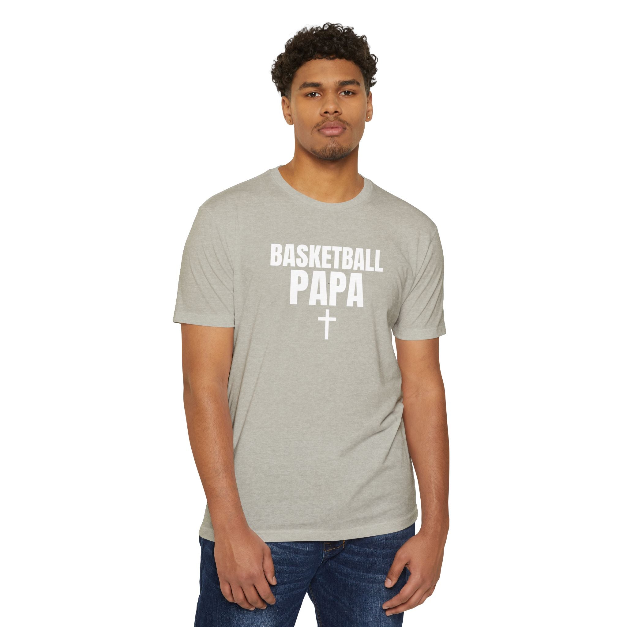 Basketball Papa T-Shirt — Custom Back Name & Number