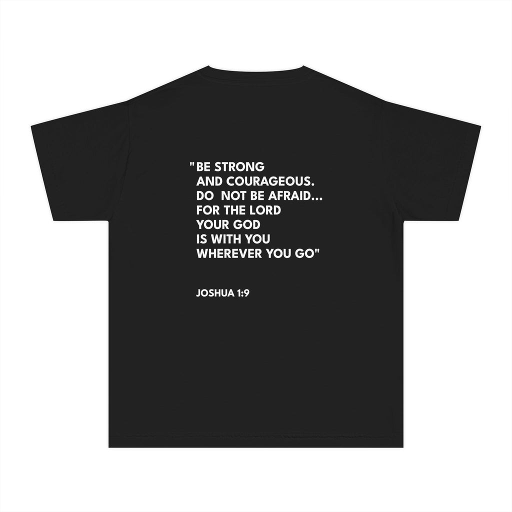 Joshua 1:9 Youth Tee/Text Logo
