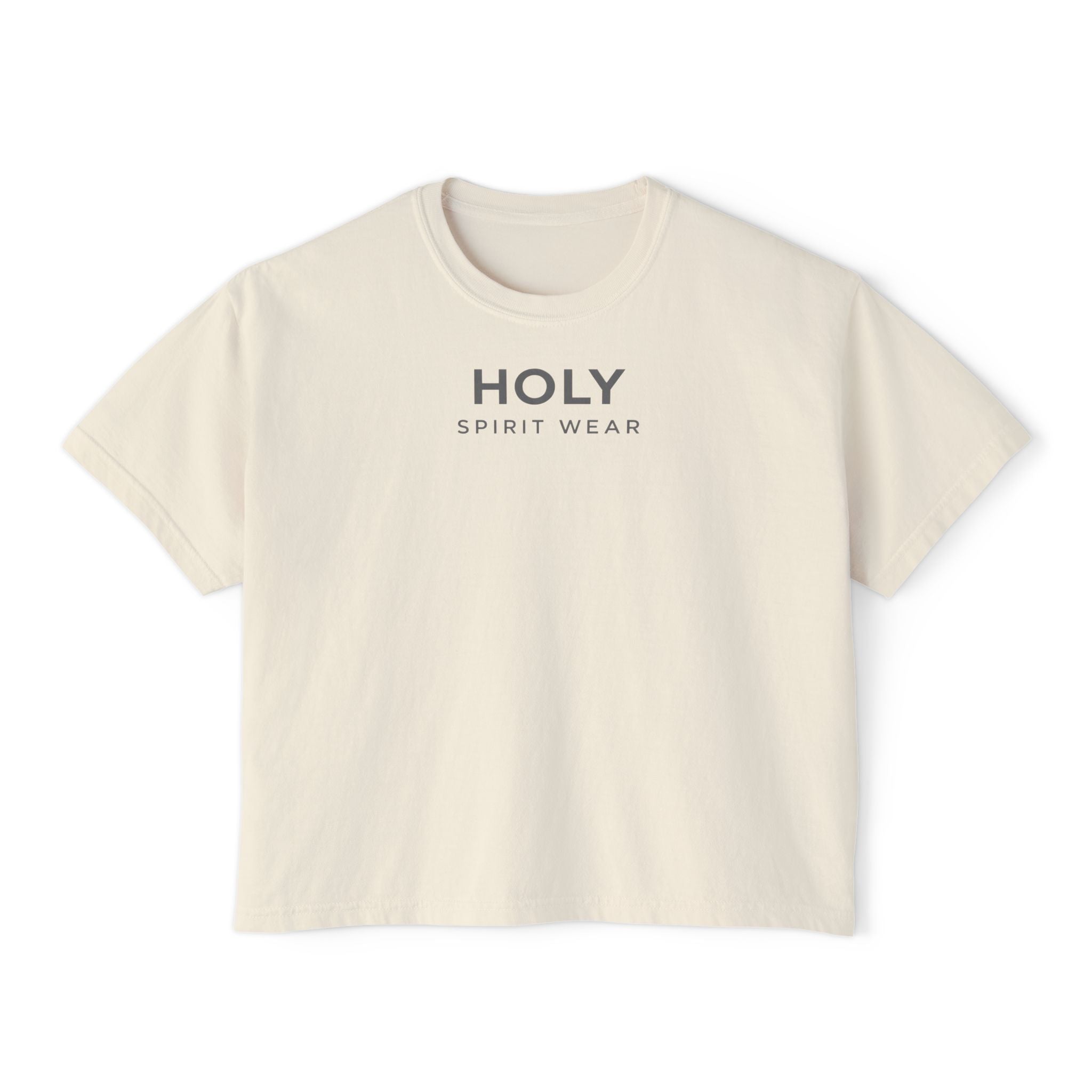 Proverbs 27:17 Women's Boxy Tee/Text Logo