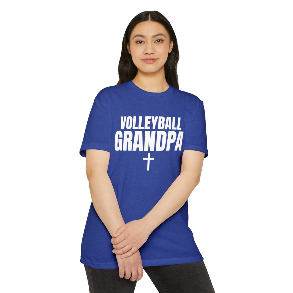 Volleyball Grandpa T-Shirt — Custom Name & Number Sports Tee