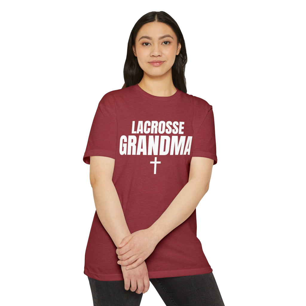 Lacrosse Grandma T-Shirt — Custom Name & Number Sports Tee