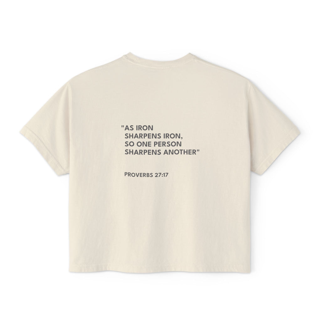 Proverbs 27:17 Women's Logo Boxy Tee