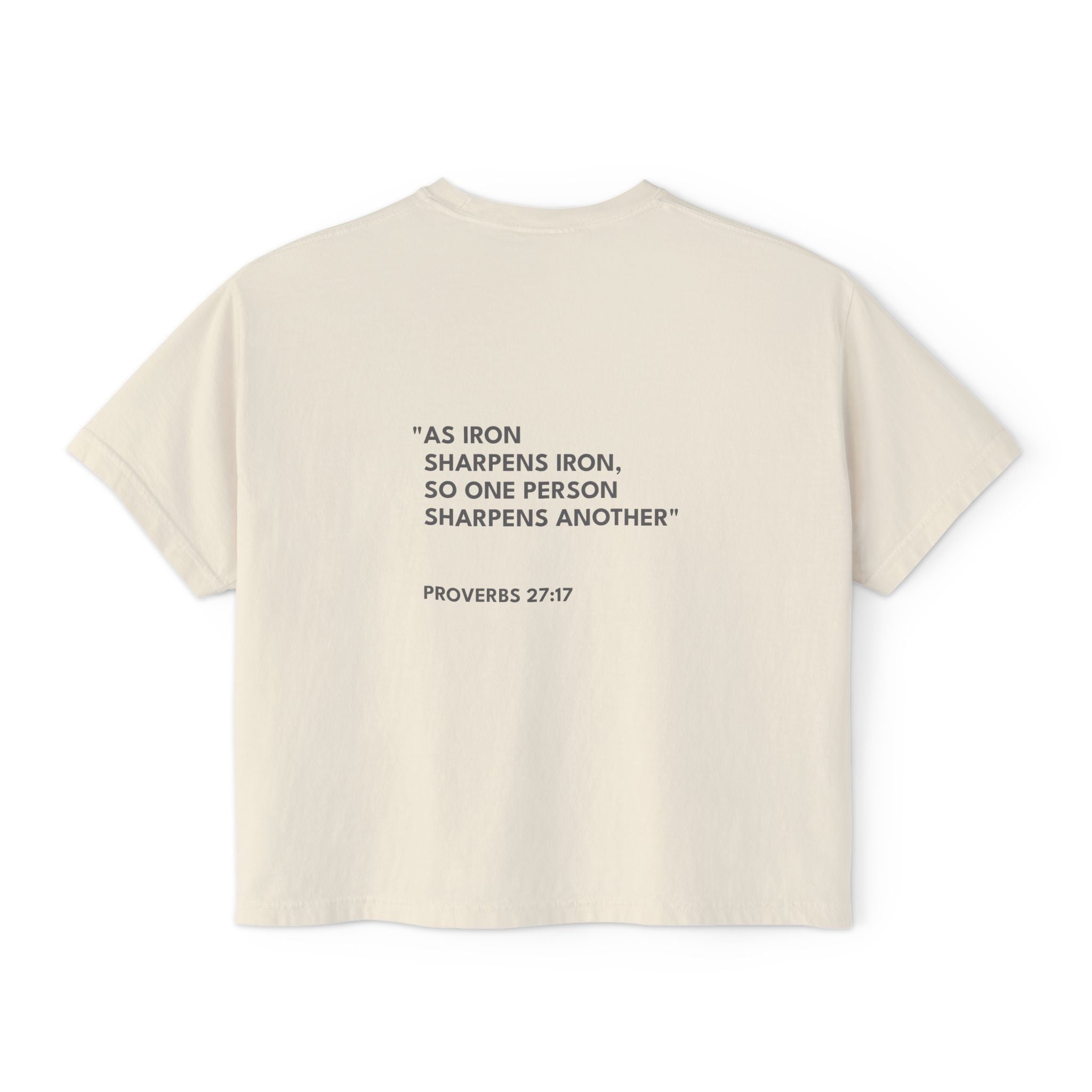 Proverbs 27:17 Women's Logo Boxy Tee