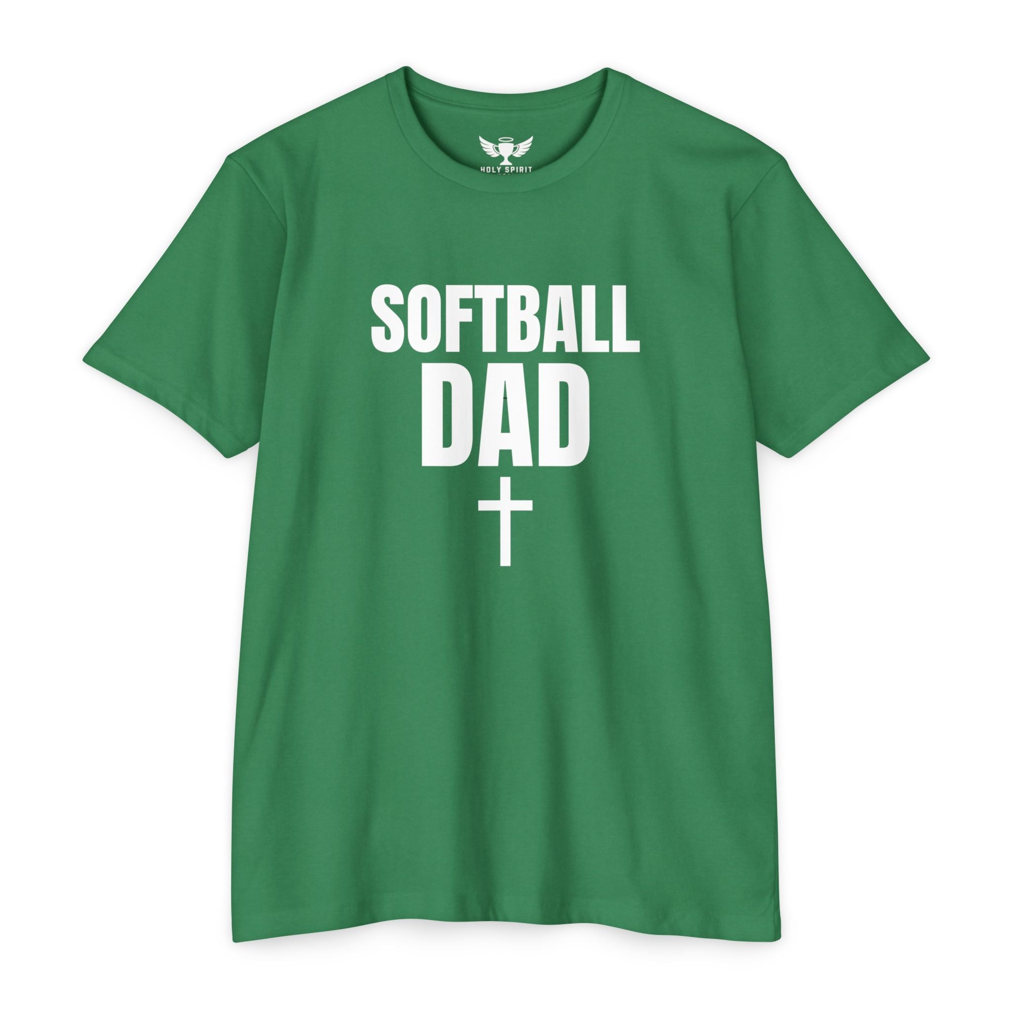 Softball Dad T-Shirt with Cross — Custom Back Name & Number