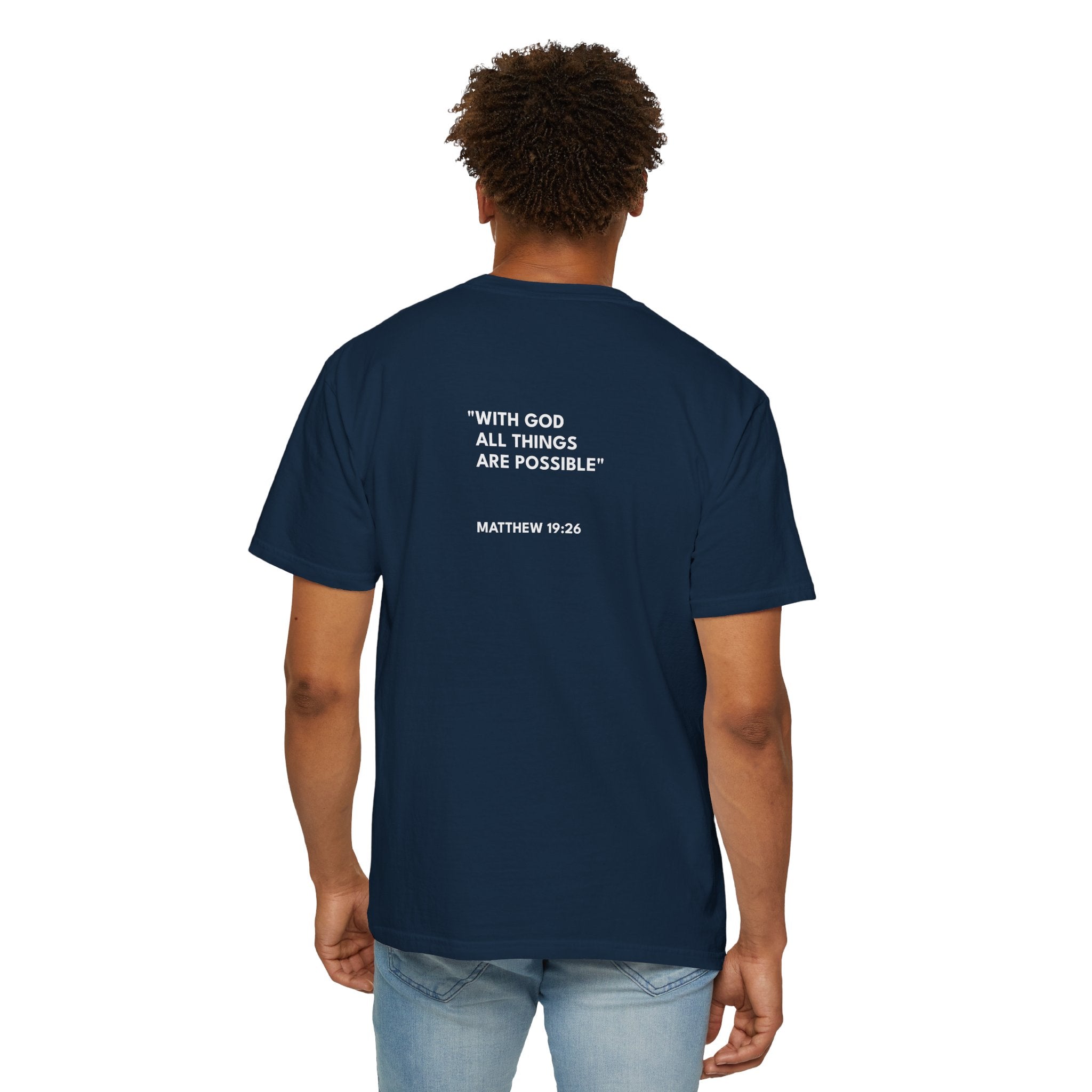 Matthew 19:26 Unisex Logo Casual T-Shirt