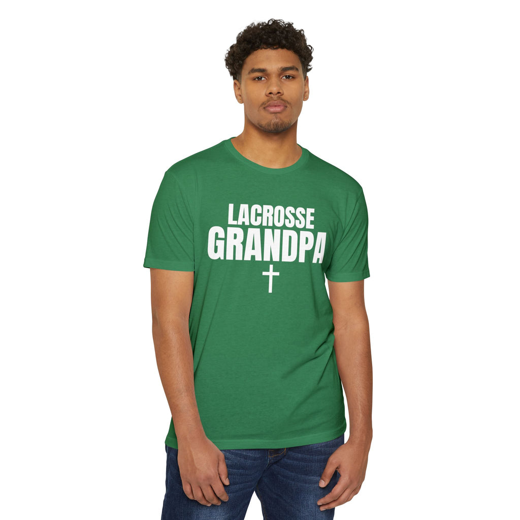 Lacrosse Grandpa T-Shirt — Custom Name & Number Sports Tee