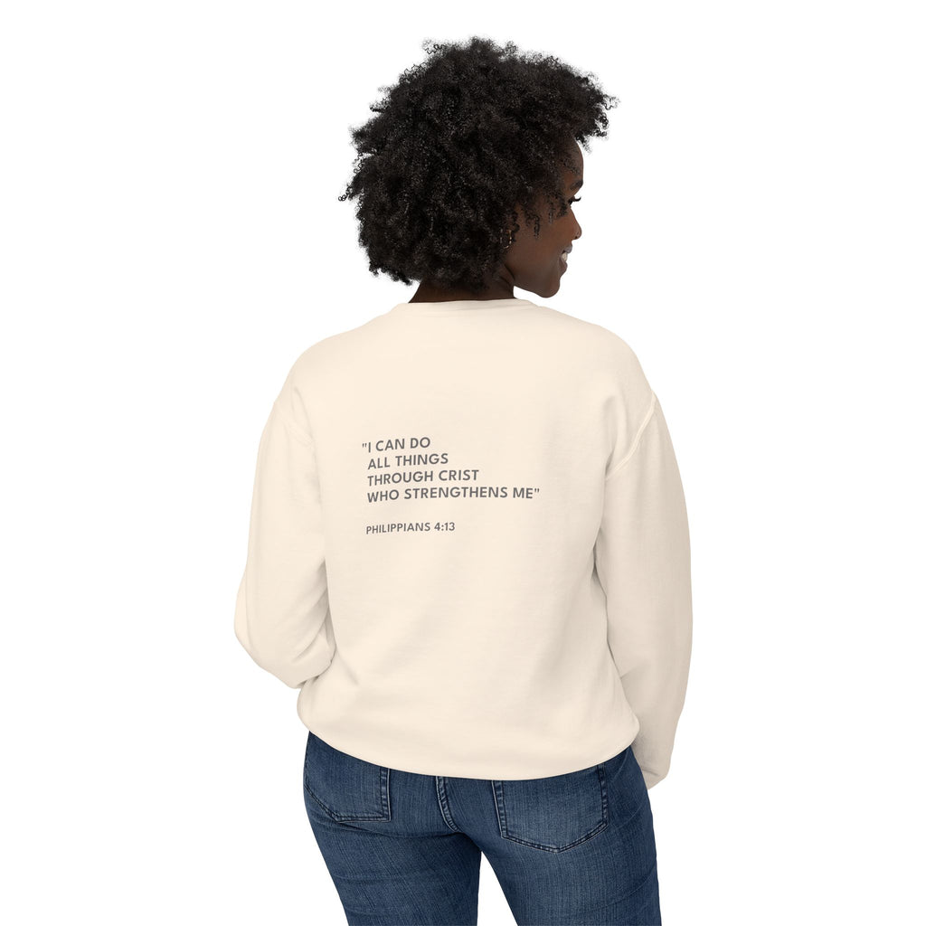 Philippians 4:13 Text Logo Crewneck Sweatshirt