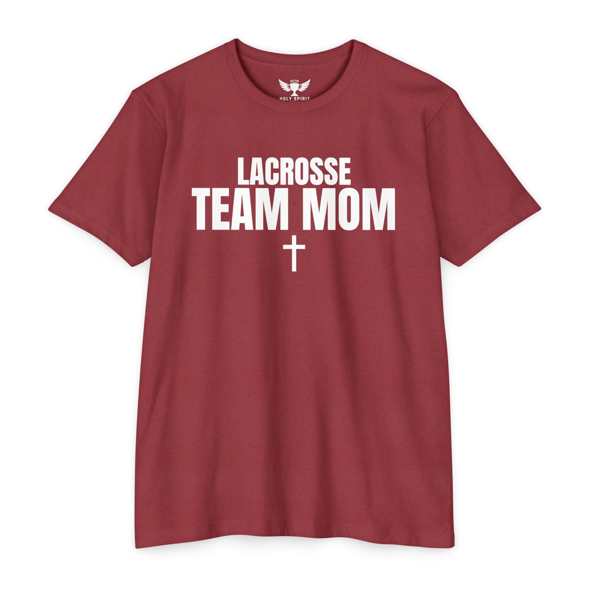 Lacrosse Team Mom T-Shirt — Custom Name & Number Sports Tee