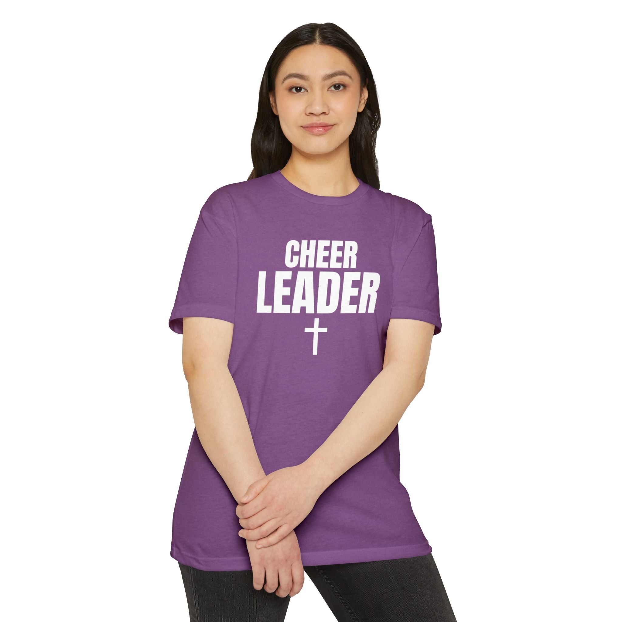 Cheer Leader T-Shirt with Cross — Personalized Back Name & Number